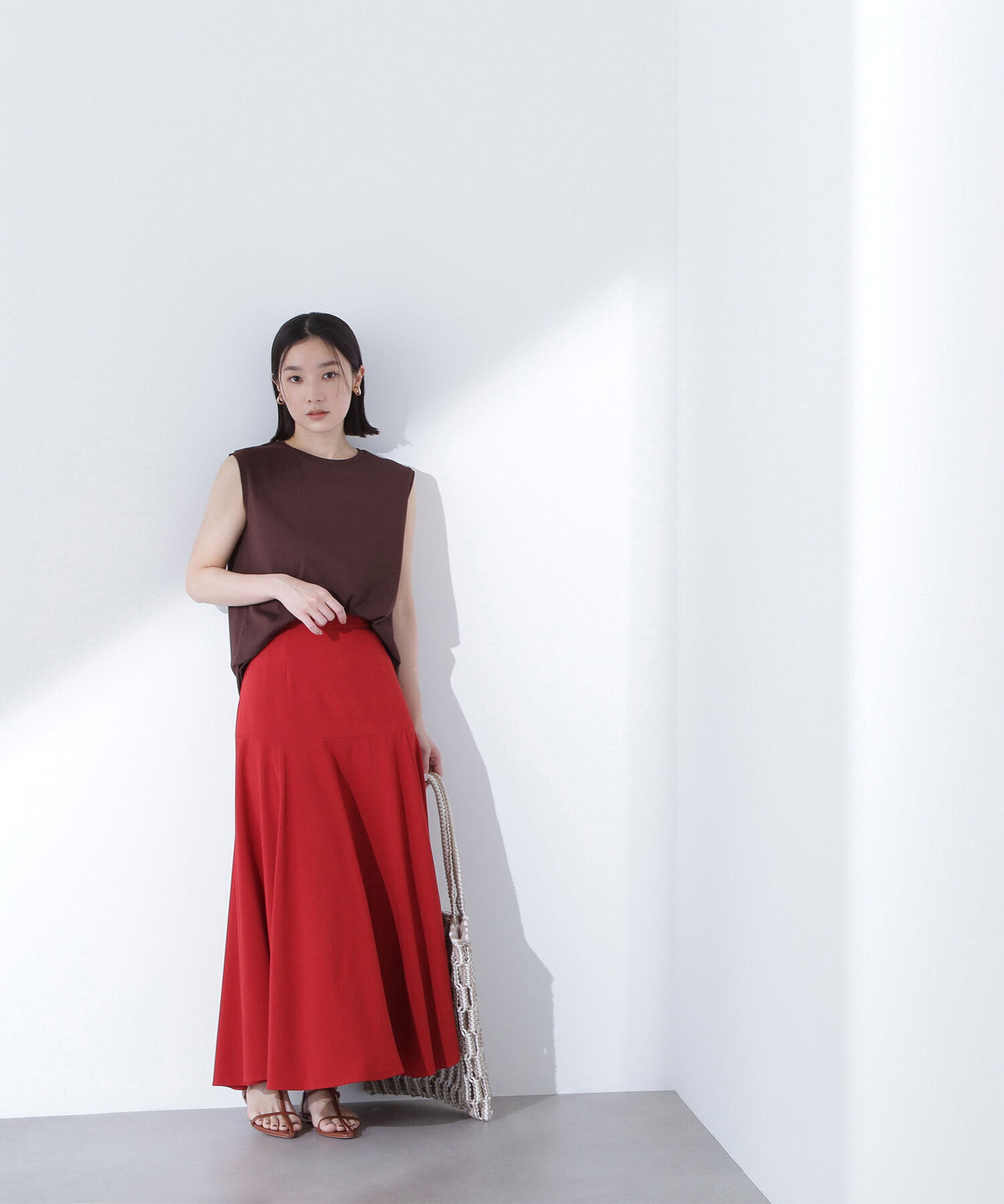  「切替フレアマキシスカート」|スカート|