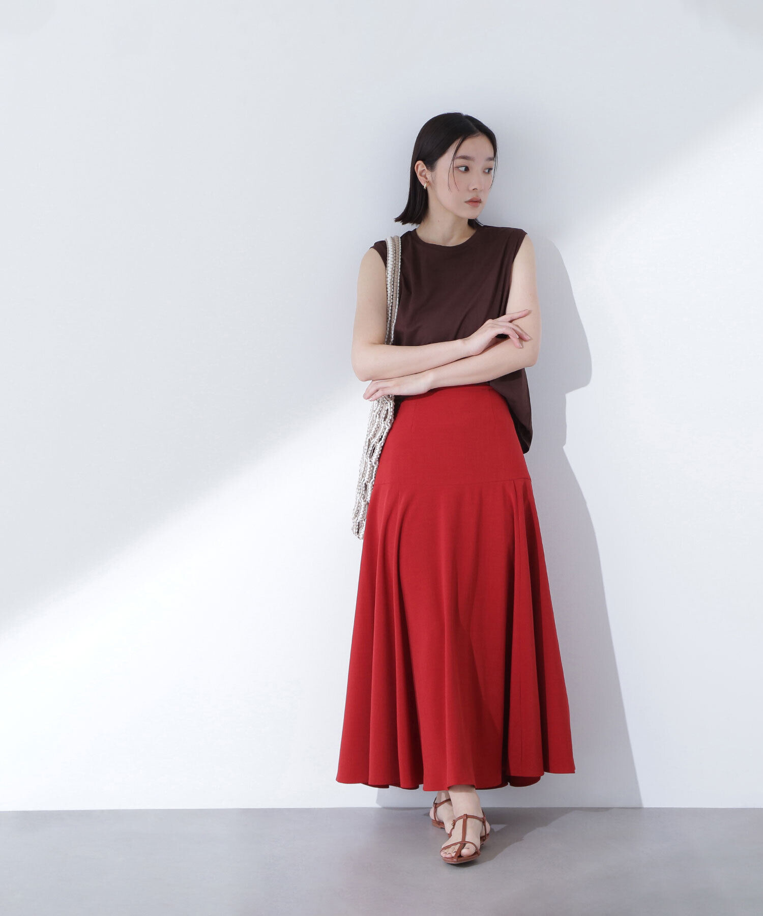  「切替フレアマキシスカート」|スカート|