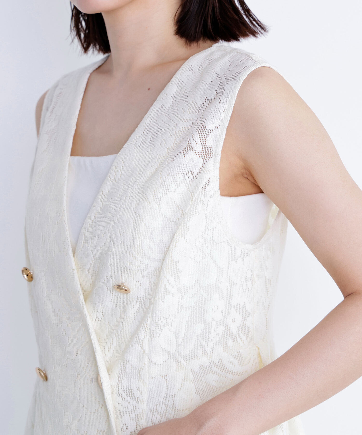  「メッシュレース SETUP ジレ」|ブルゾン・スタジャン|