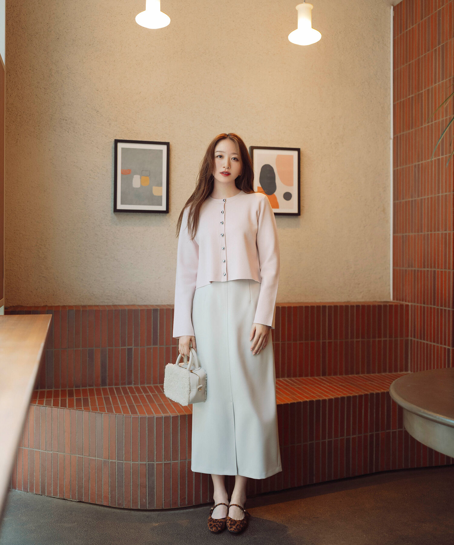  「ウーリッシュカルゼシリーズ ナロースカート」|スカート|ベージュ