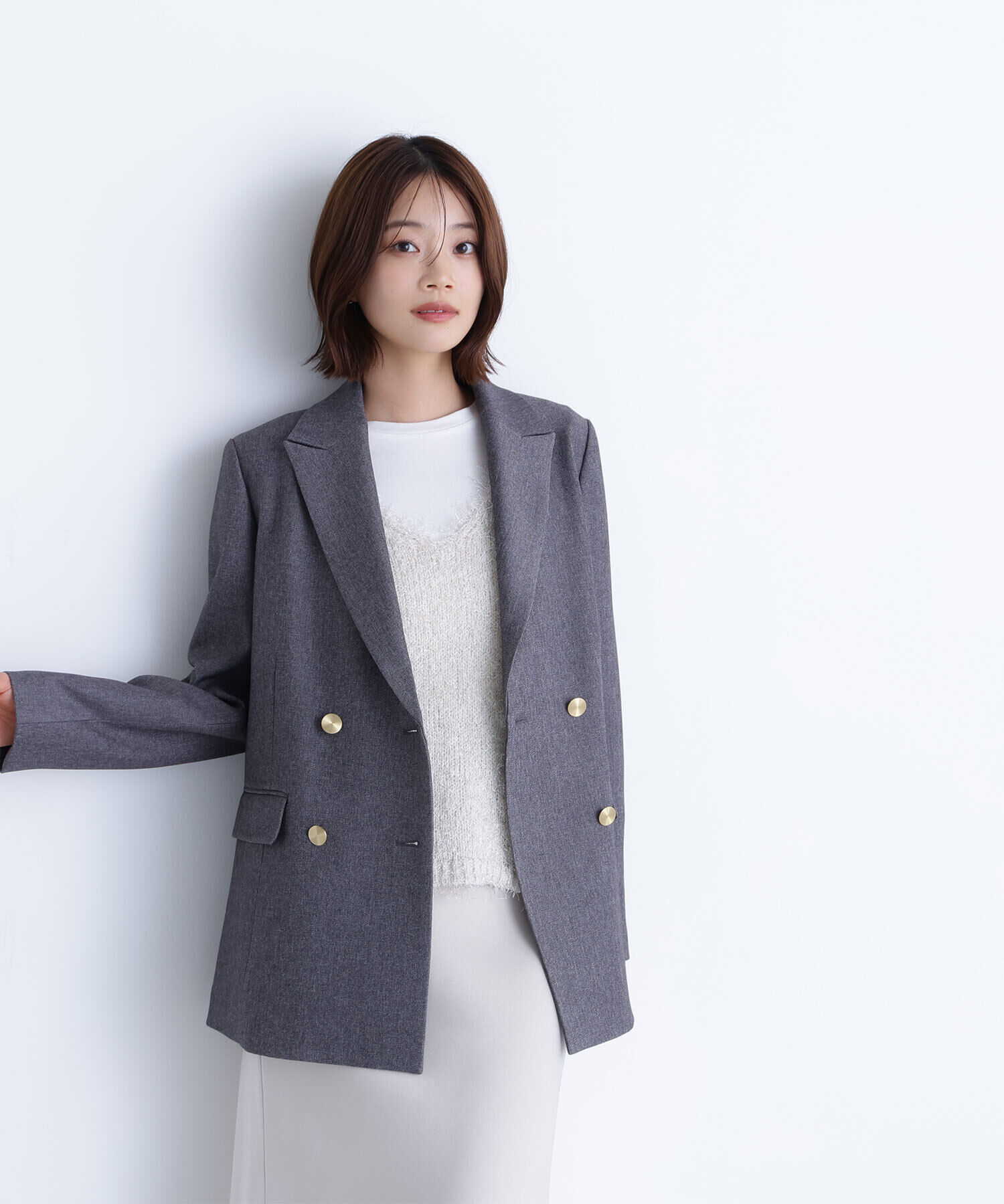  「ダブルブレストボクシージャケット」|ブルゾン・スタジャン|