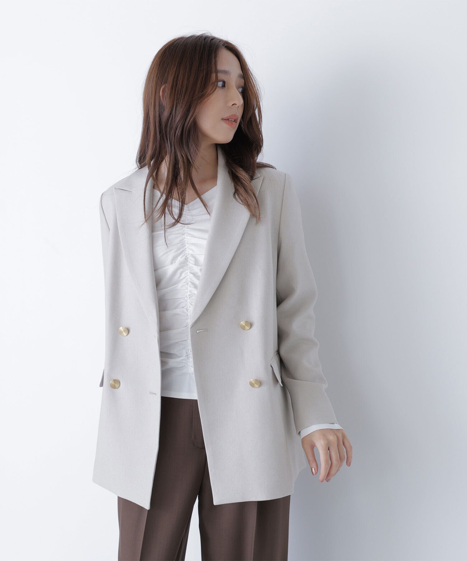  「ダブルブレストボクシージャケット」|ブルゾン・スタジャン|