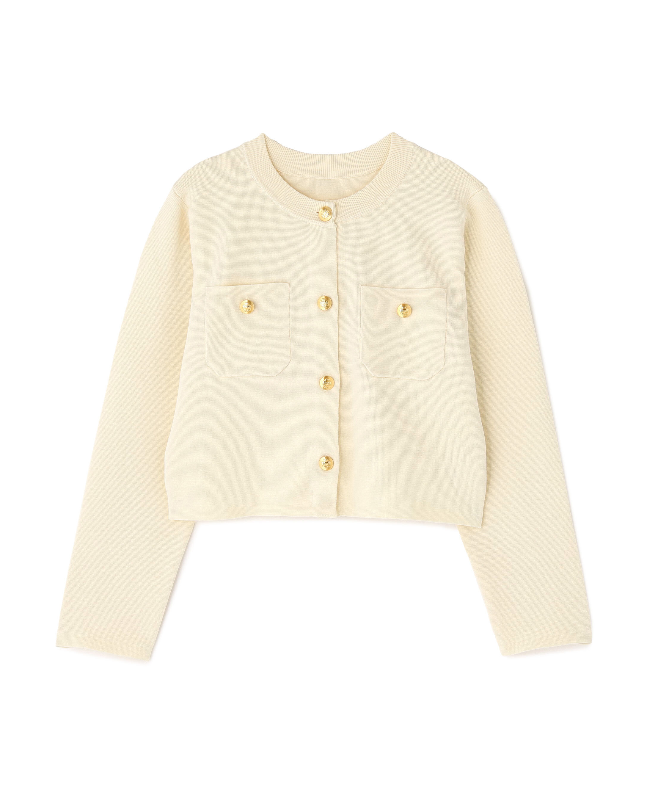  「エンブレムボタンニットジャケット」|ニット・セーター|