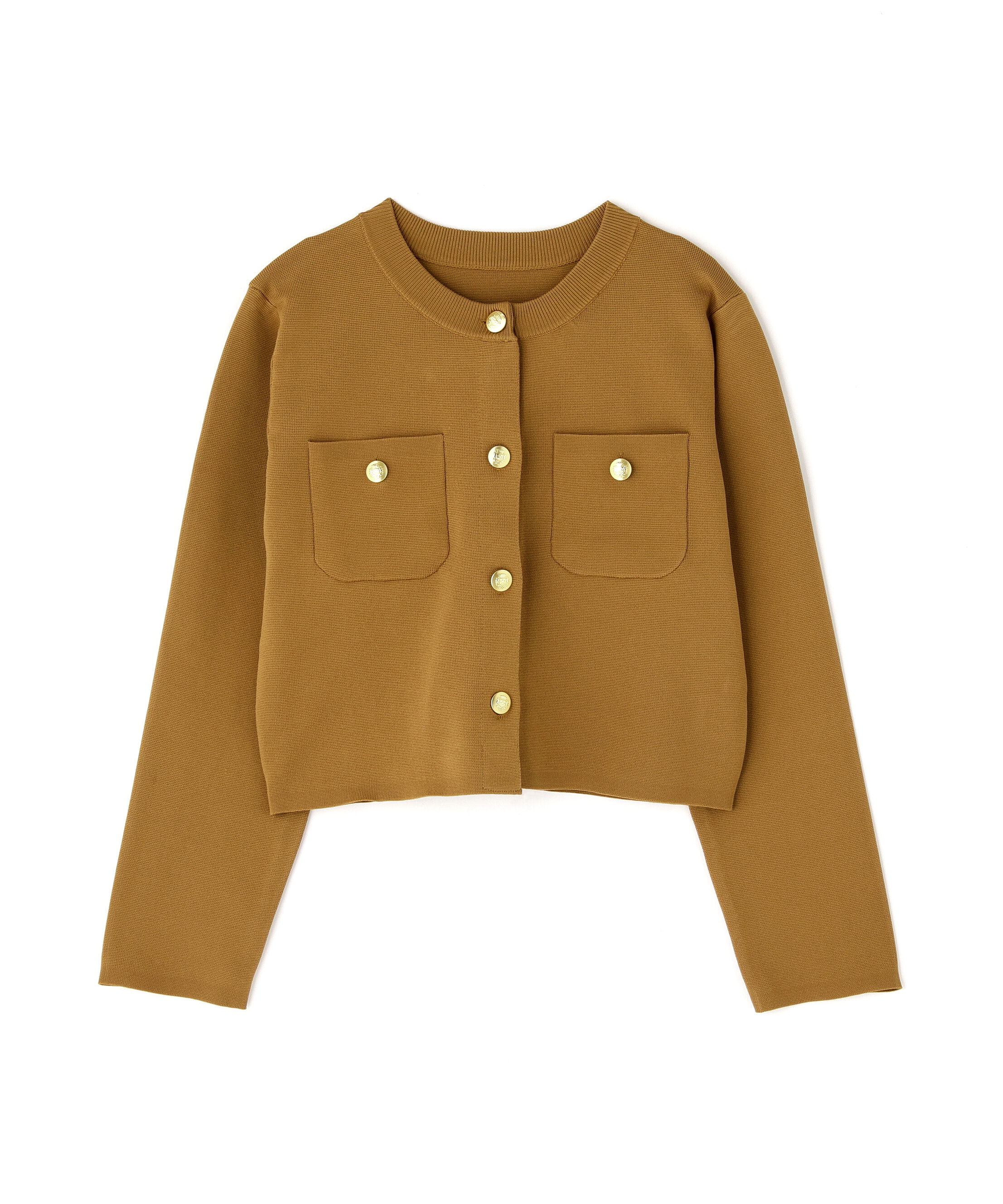  「エンブレムボタンニットジャケット」|ニット・セーター|