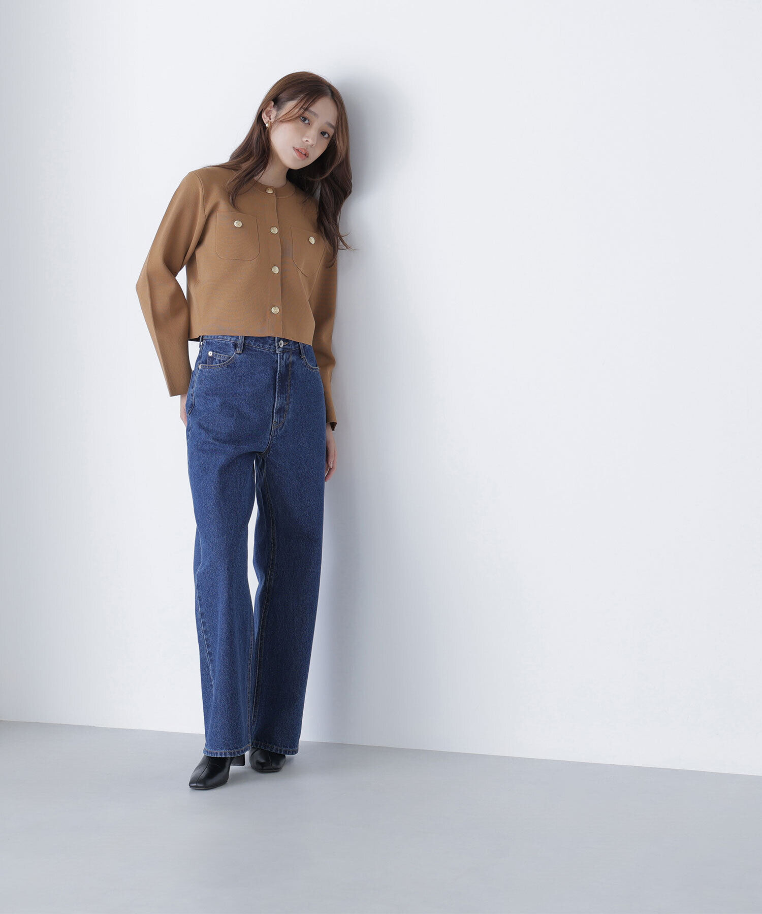  「エンブレムボタンニットジャケット」|ニット・セーター|