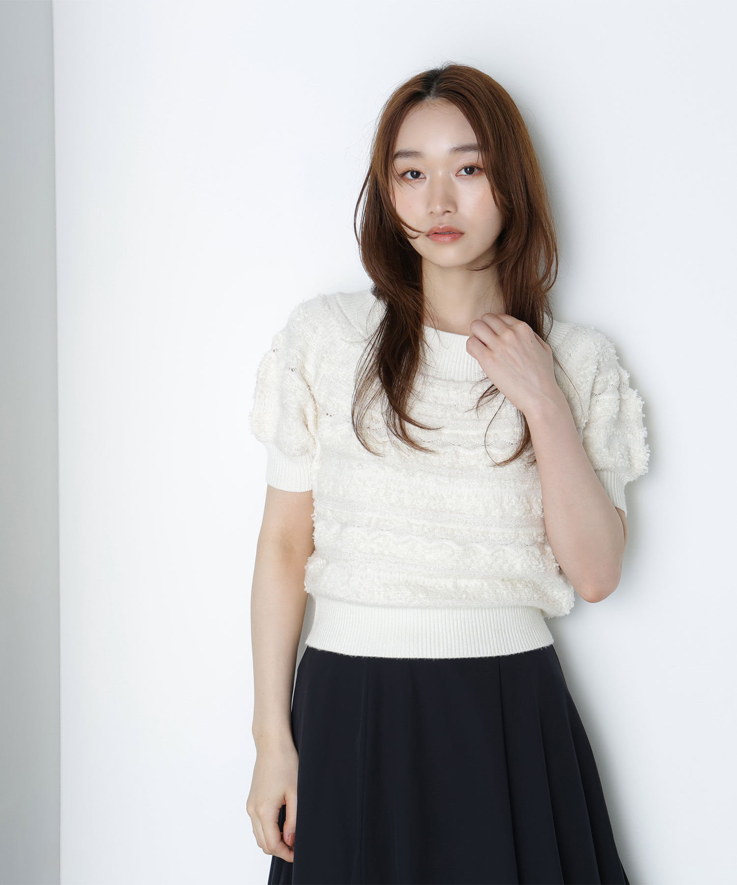  「柄編みドルマンニット」|ニット・セーター|