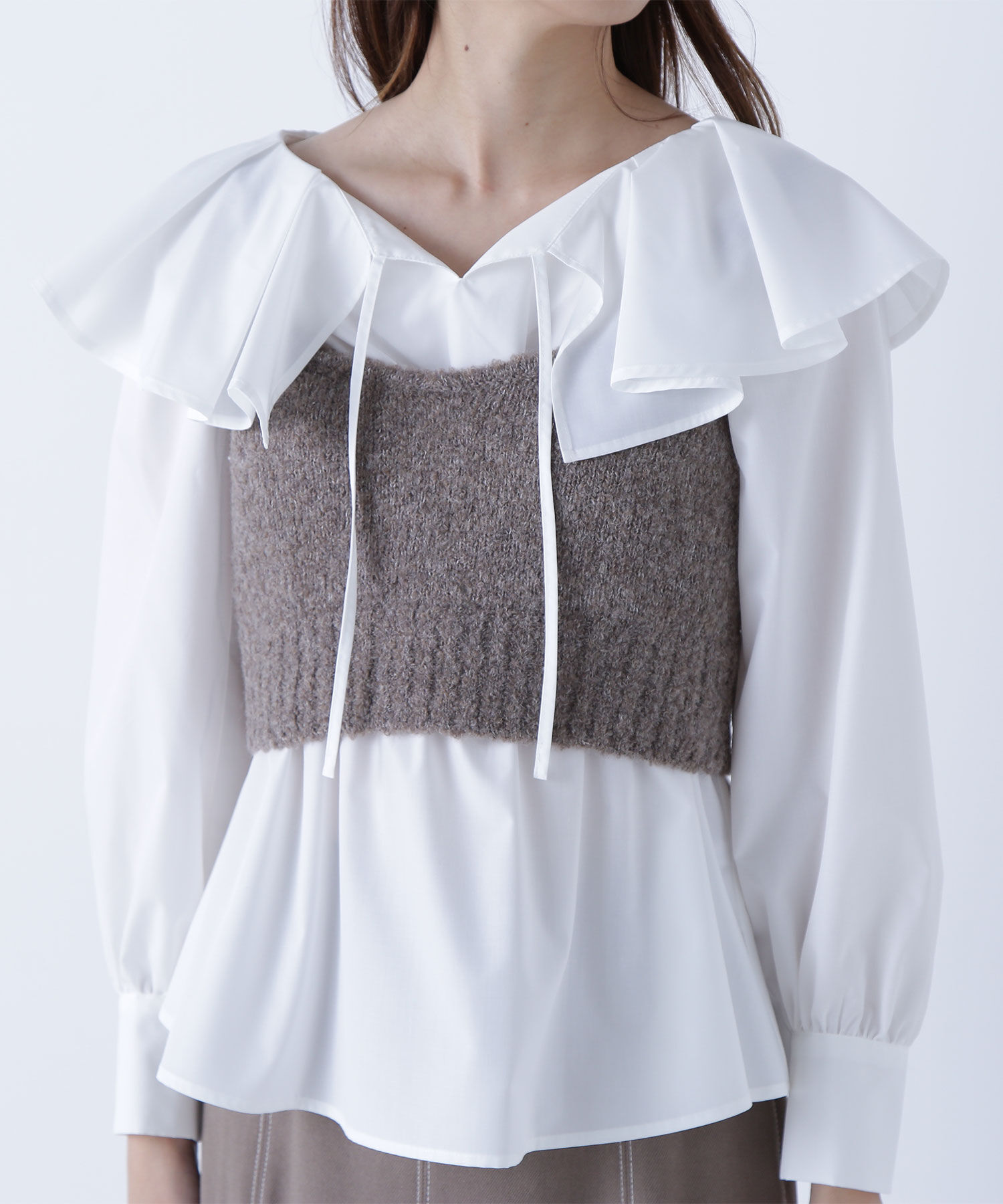  「ビスチェセットラッフルブラウス」|シャツ・ブラウス|