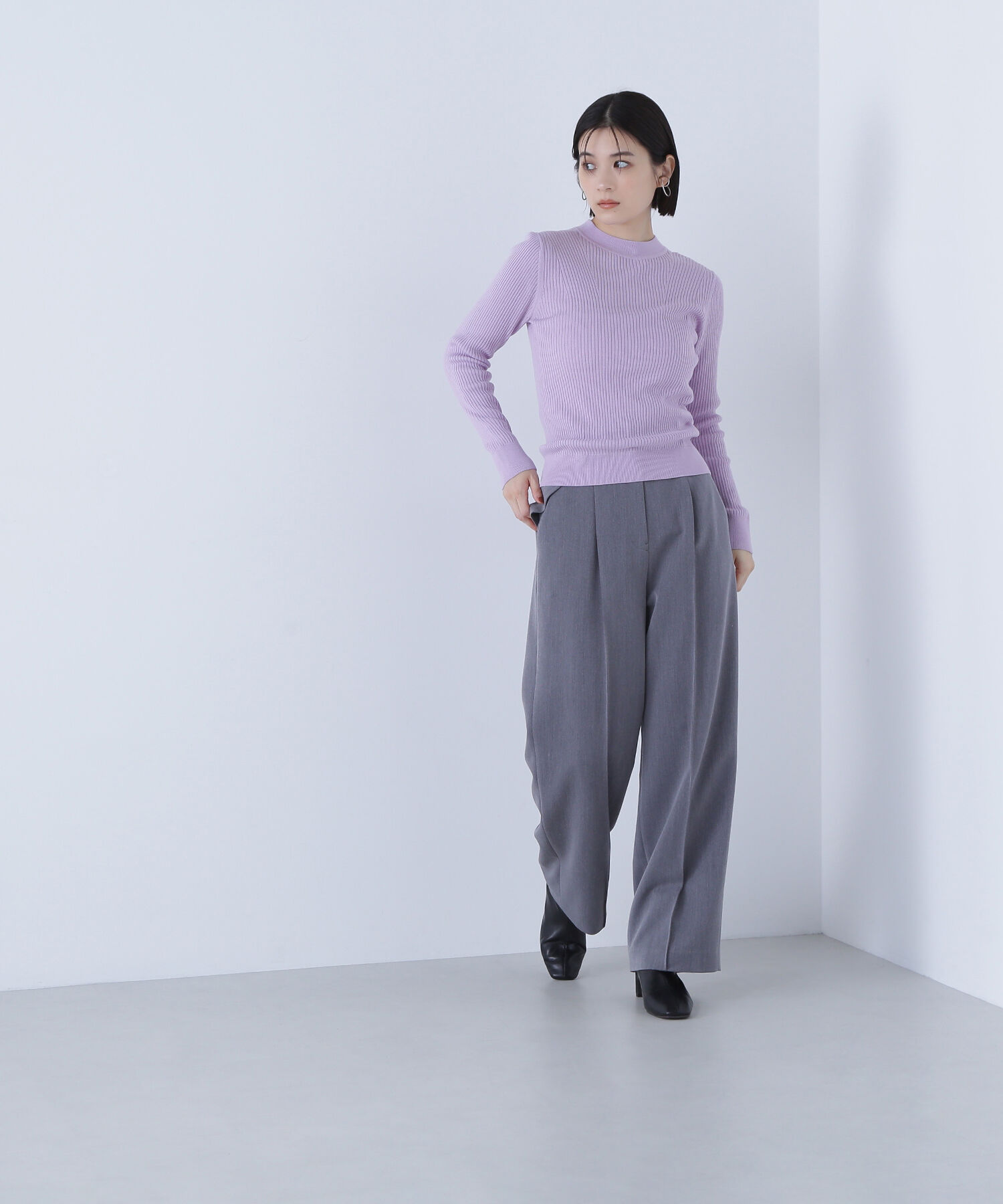  「ウールブレンドニットシリーズ モックネック」|ニット・セーター|