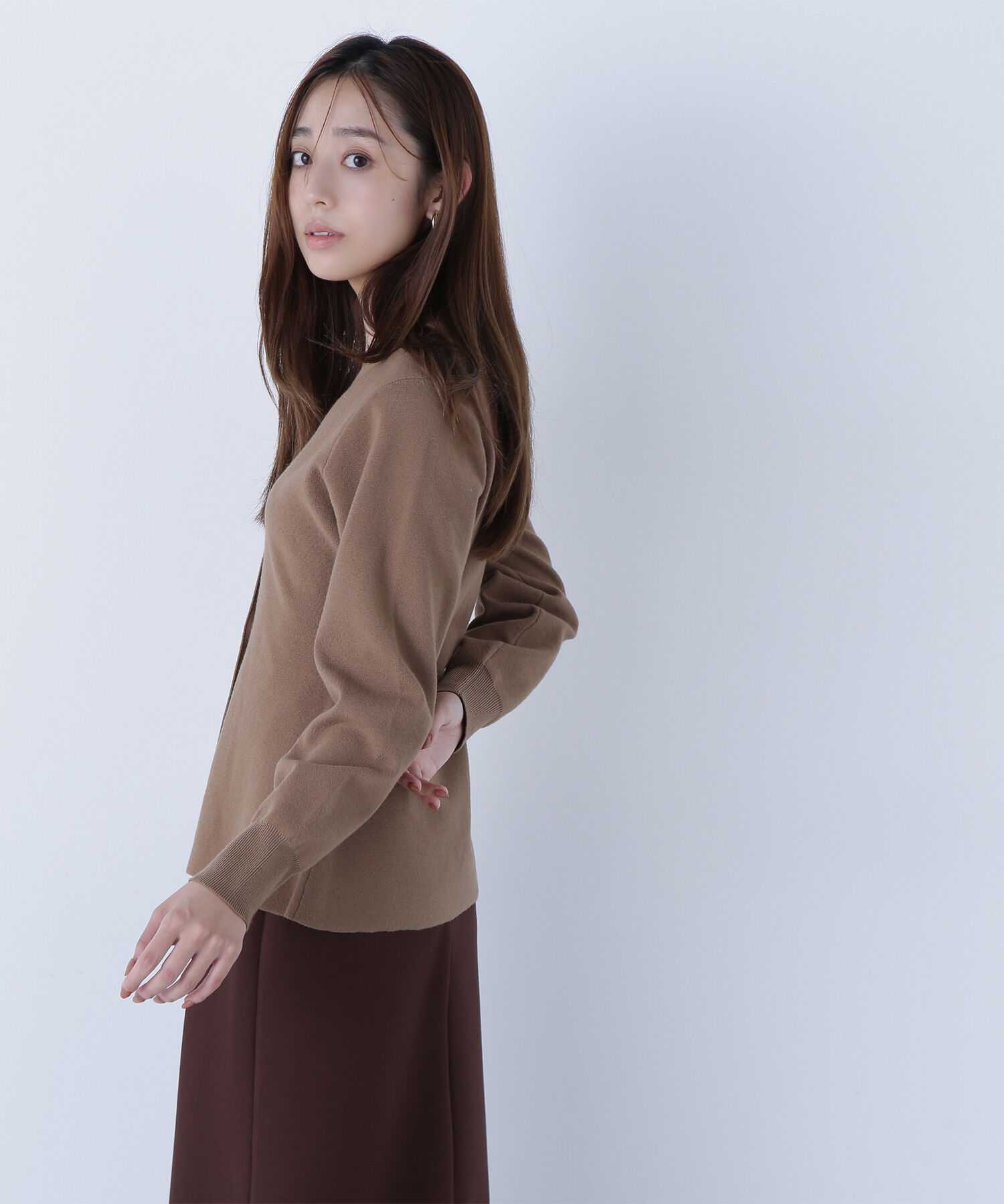  「ウエストシェイプスリットカーディガン」|ニット・セーター|