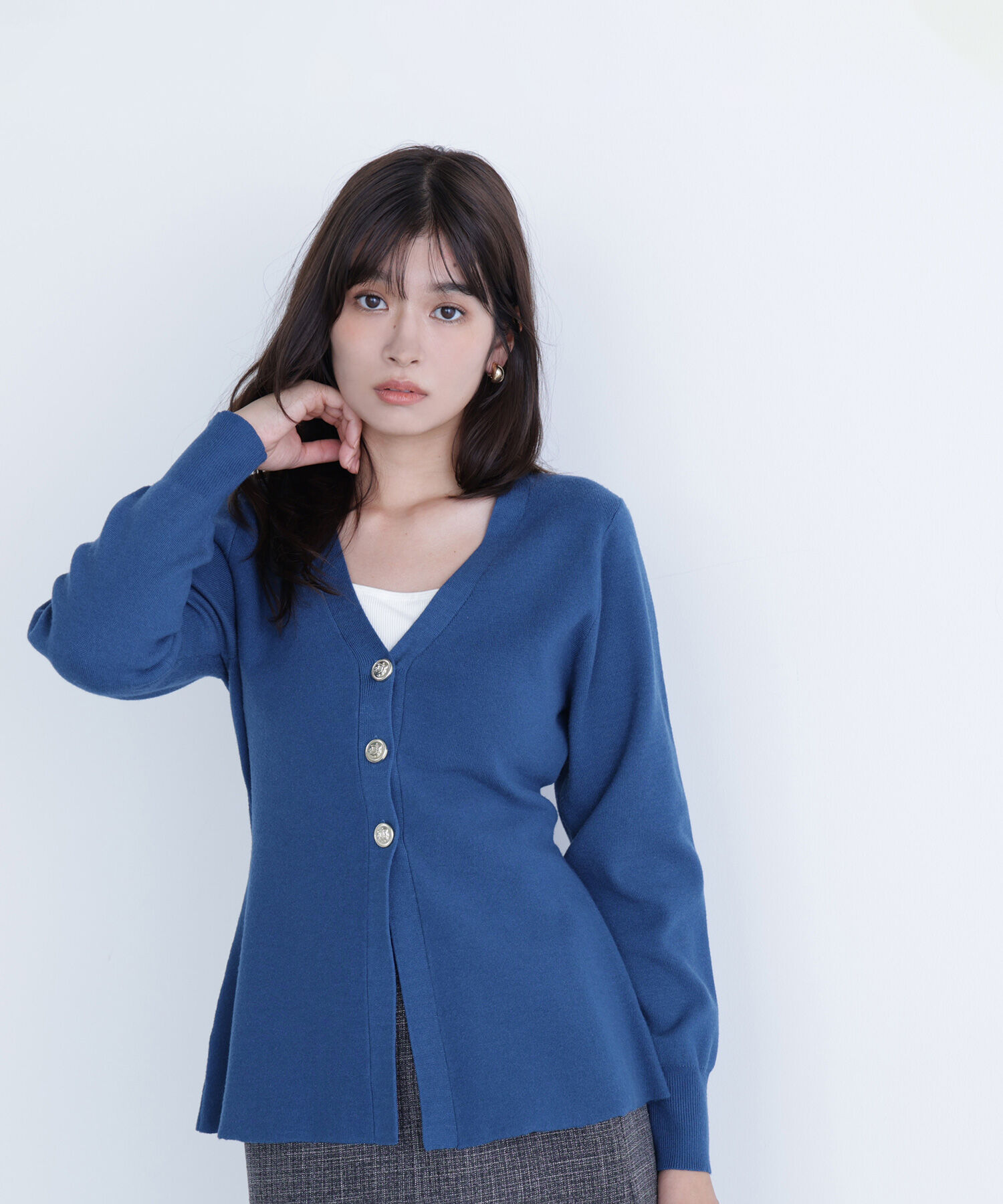  「ウエストシェイプスリットカーディガン」|ニット・セーター|