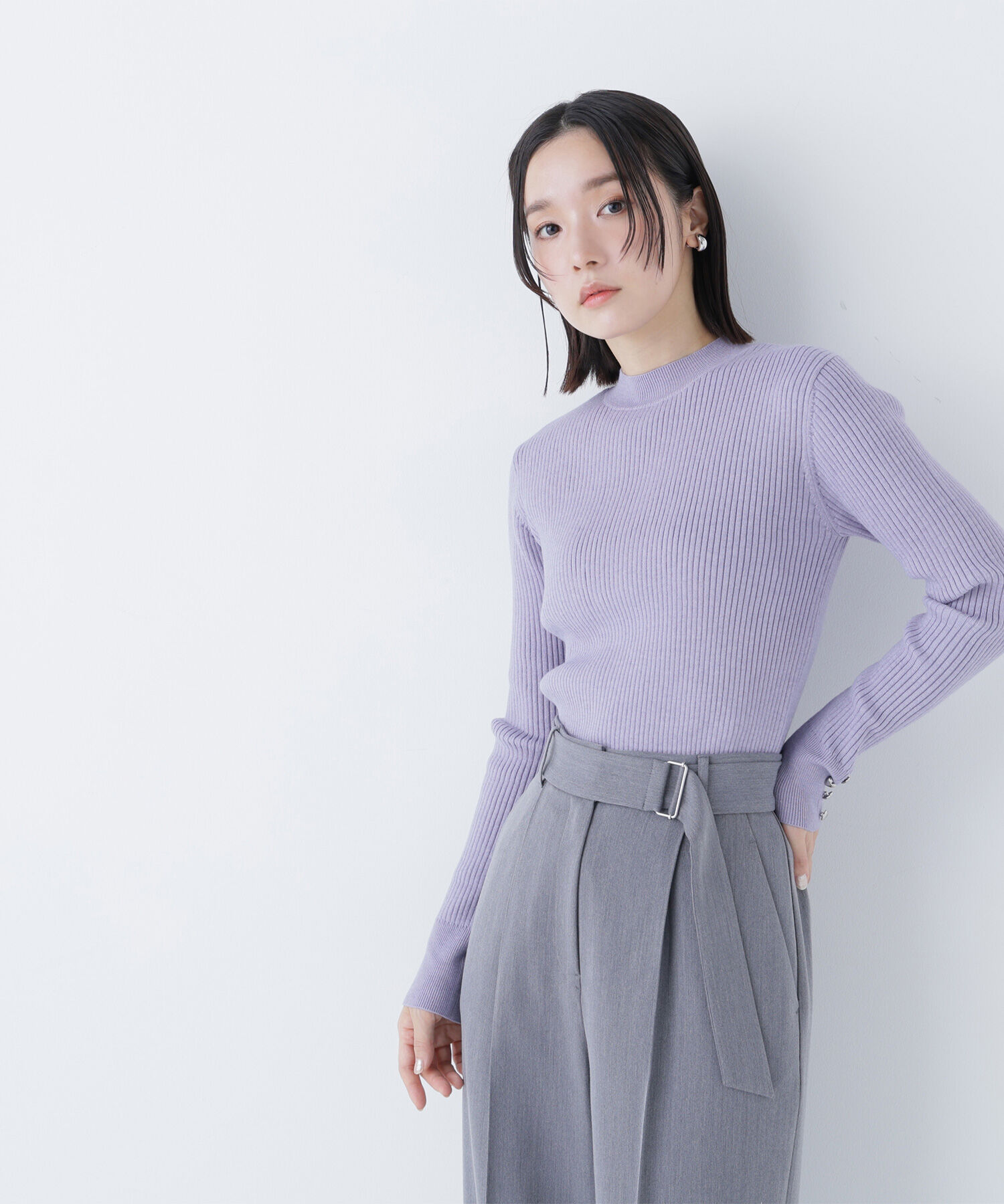  「ハートボタンカフスニット」|ニット・セーター|