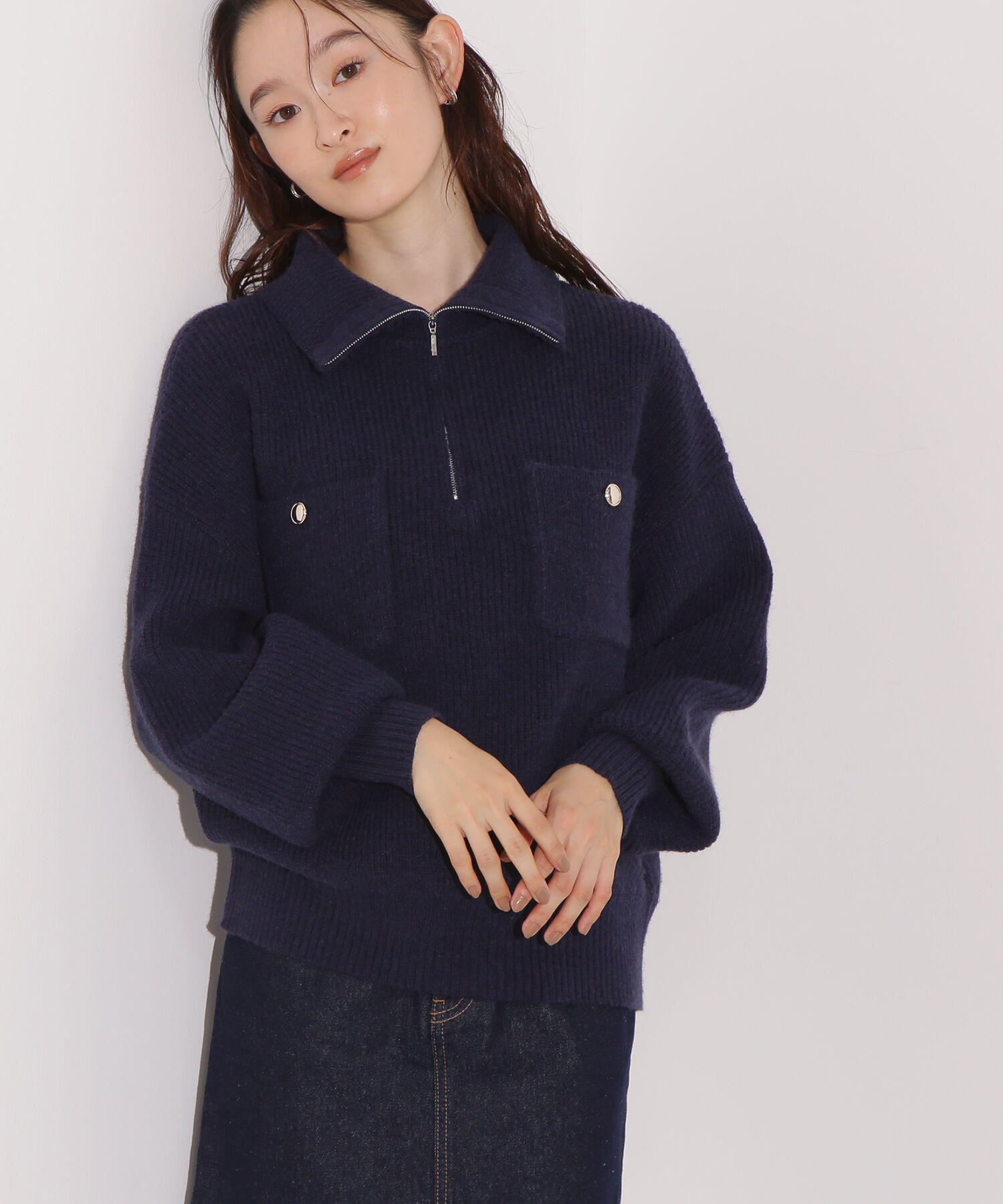  「〈N.〉ハーフジップオーバーニット」|ニット・セーター|