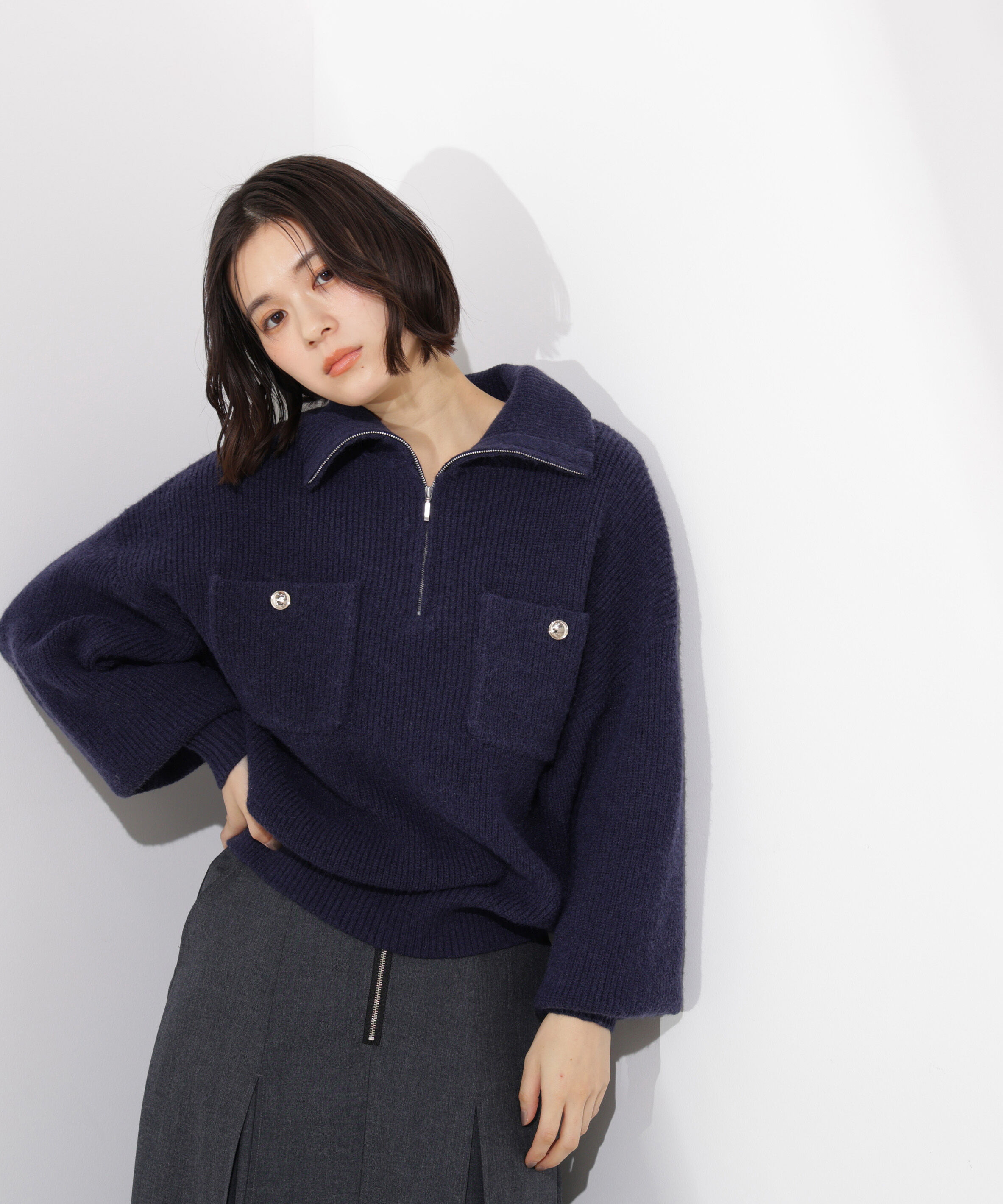  「〈N.〉ハーフジップオーバーニット」|ニット・セーター|