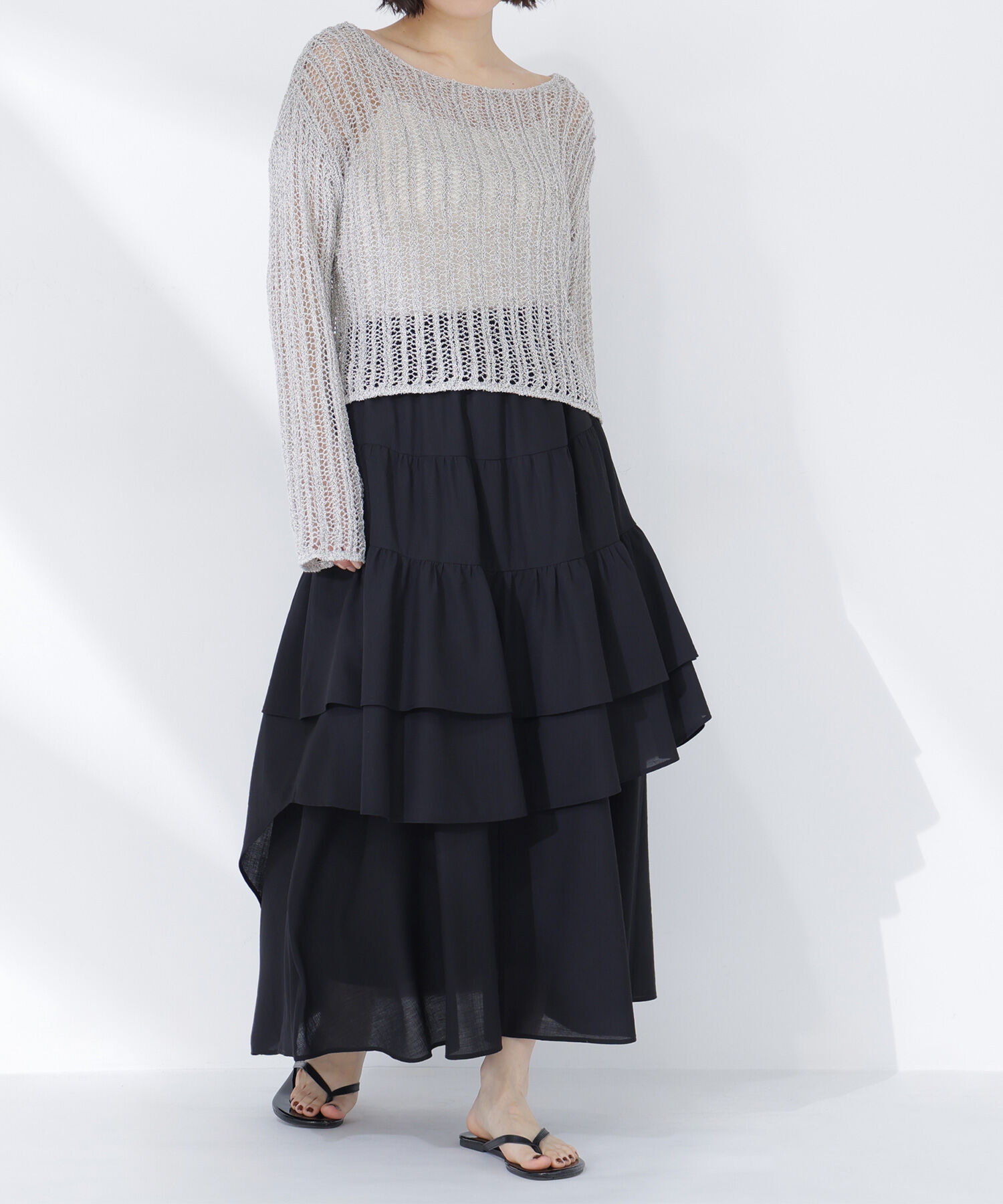  「アシンメトリーティアードスカート」|スカート|