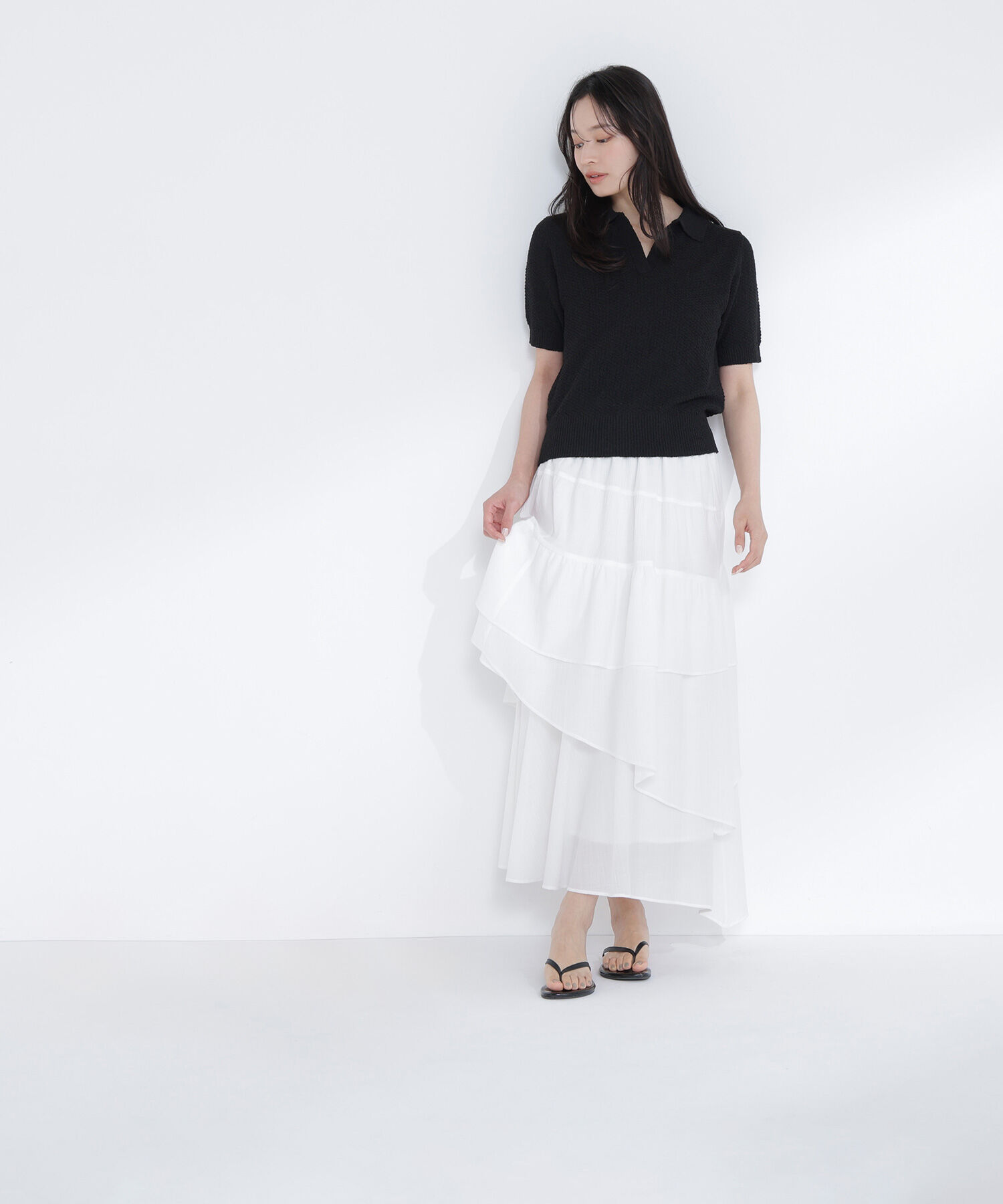  「アシンメトリーティアードスカート」|スカート|