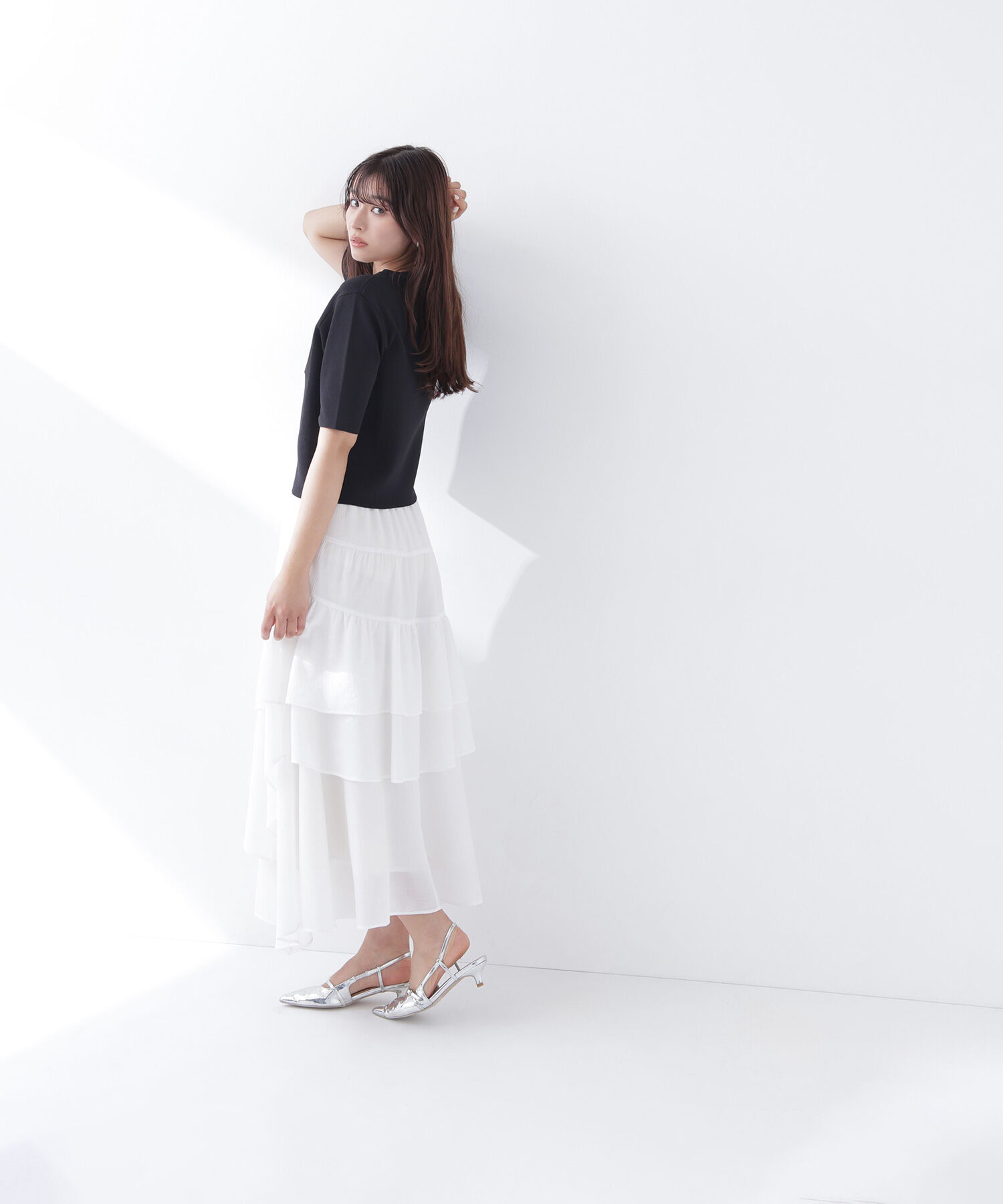  「アシンメトリーティアードスカート」|スカート|