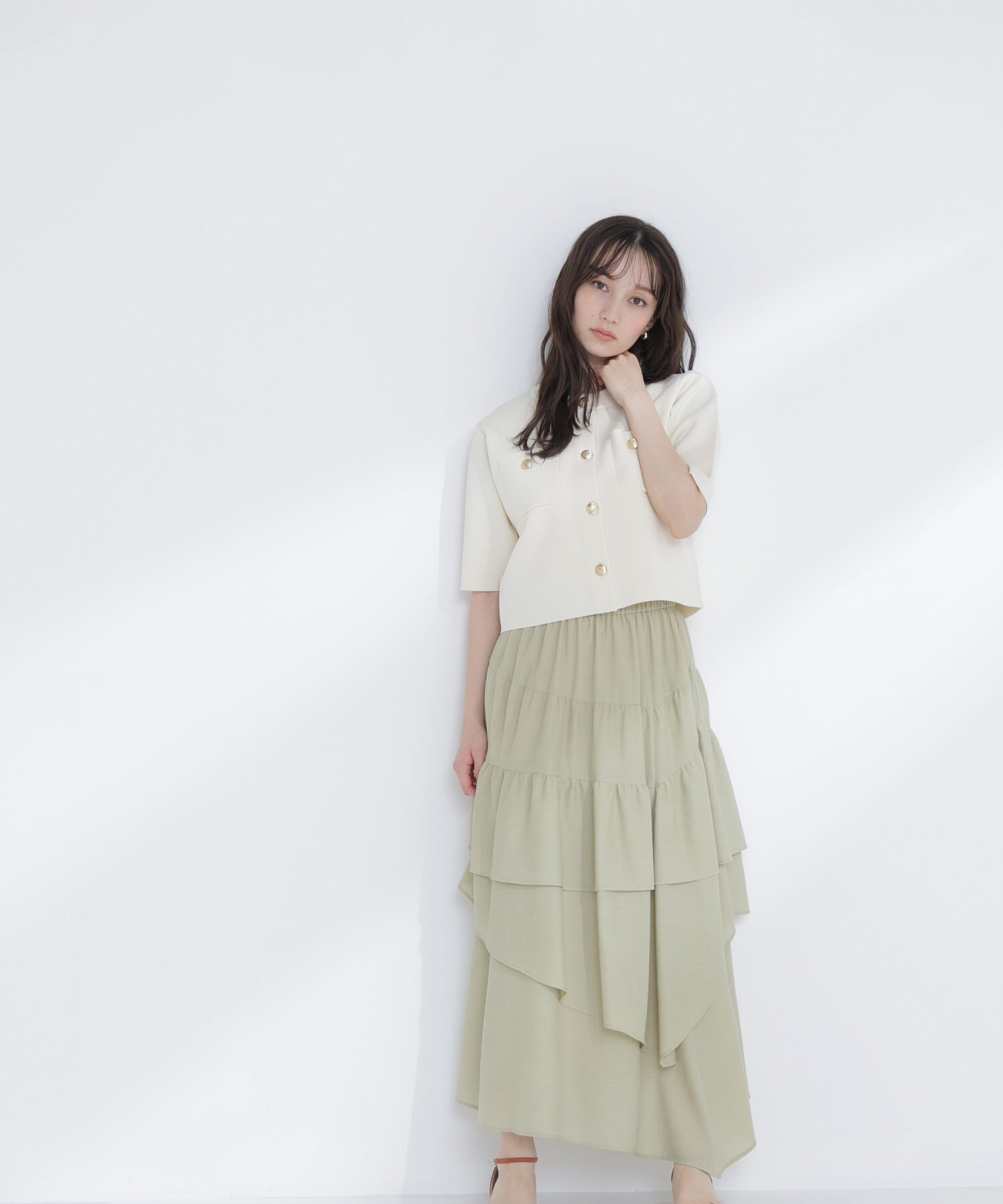 「アシンメトリーティアードスカート」|スカート|