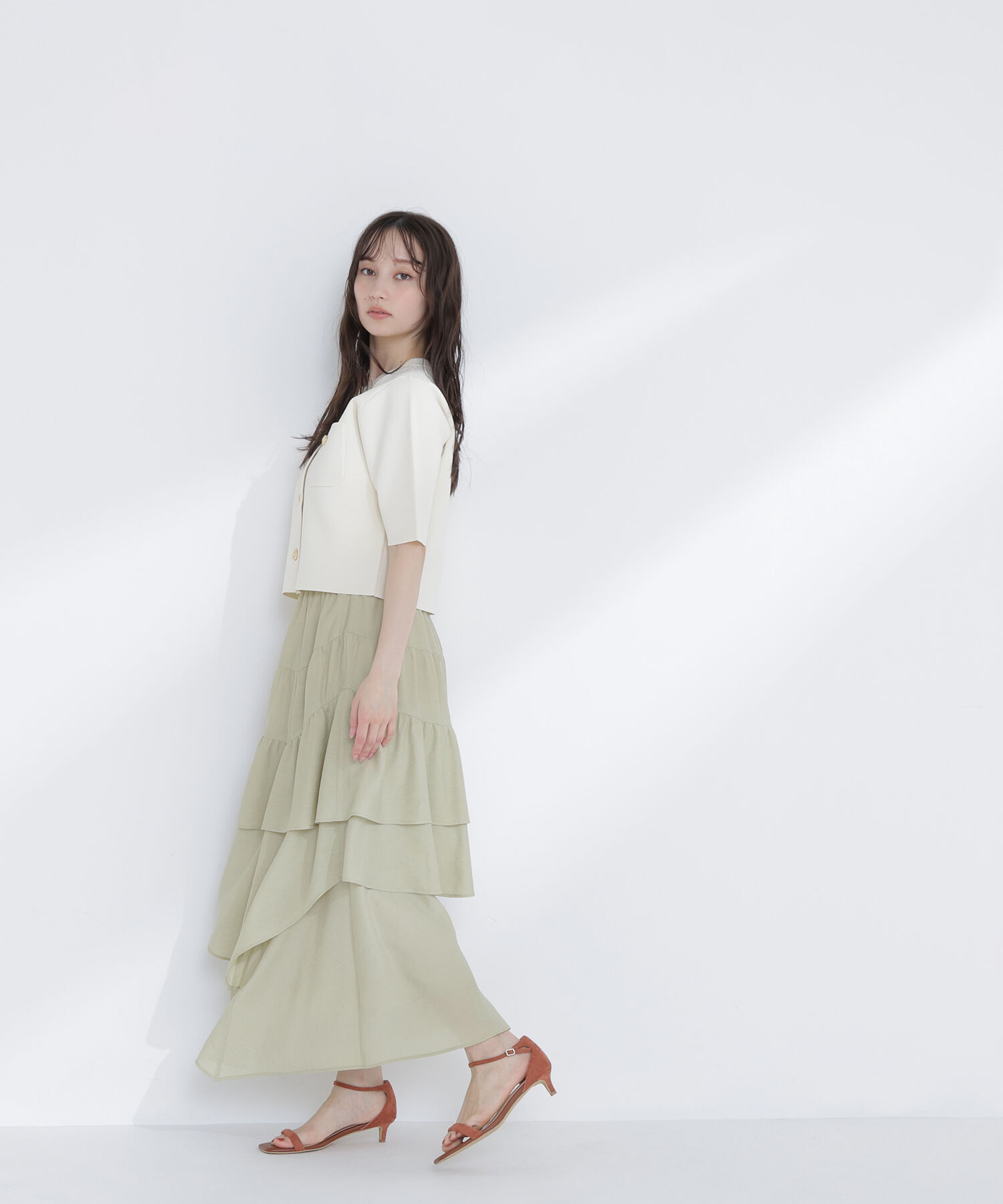  「アシンメトリーティアードスカート」|スカート|