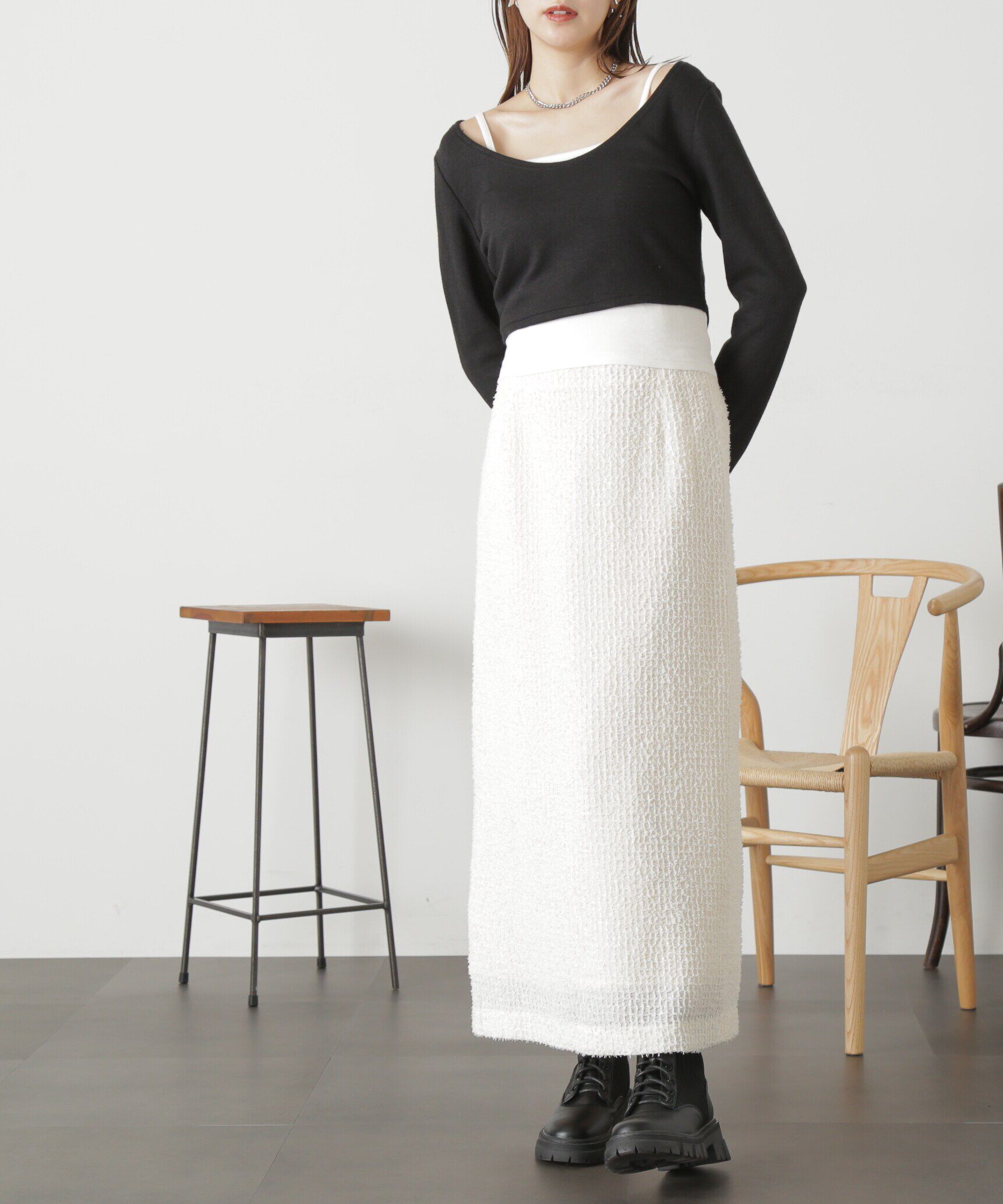  「フェザーシフォンナロースカート」|スカート|