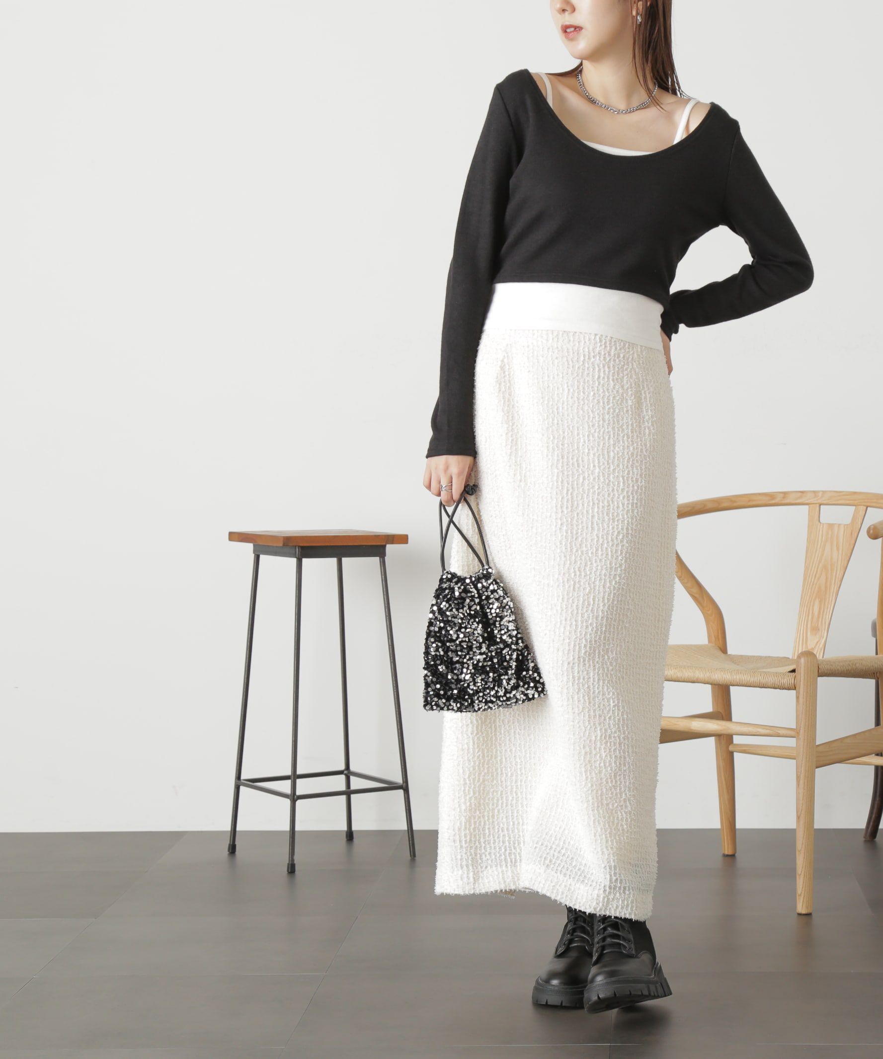  「フェザーシフォンナロースカート」|スカート|