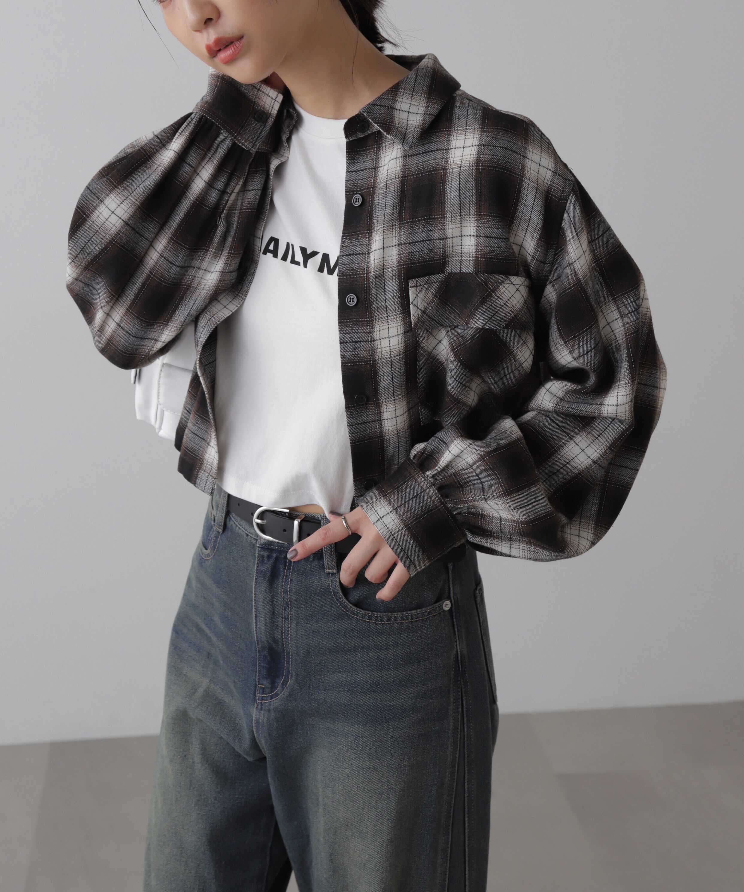  「ビッグポケットショート丈シャツ」|シャツ・ブラウス|