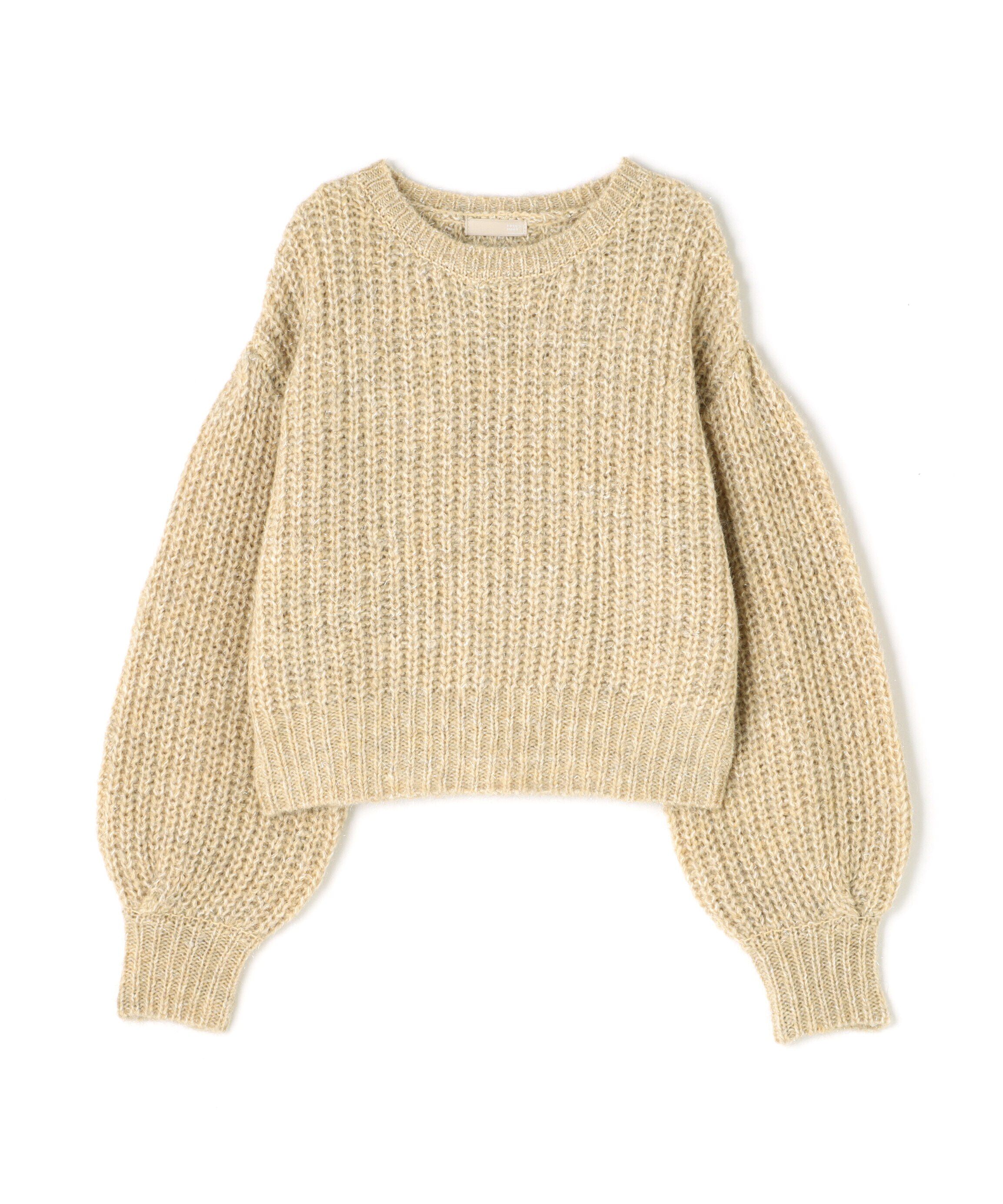  「袖ボリューム畦ラメニット」|ニット・セーター|