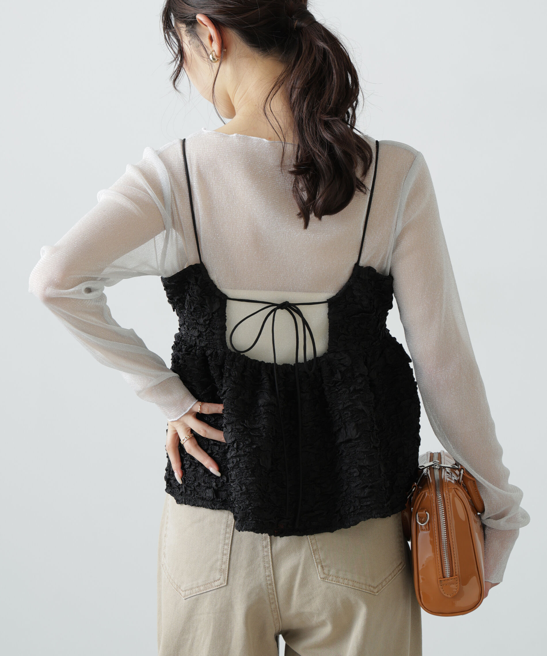  「ぽこぽこジャガードキャミソールビスチェ」|シャツ・ブラウス|