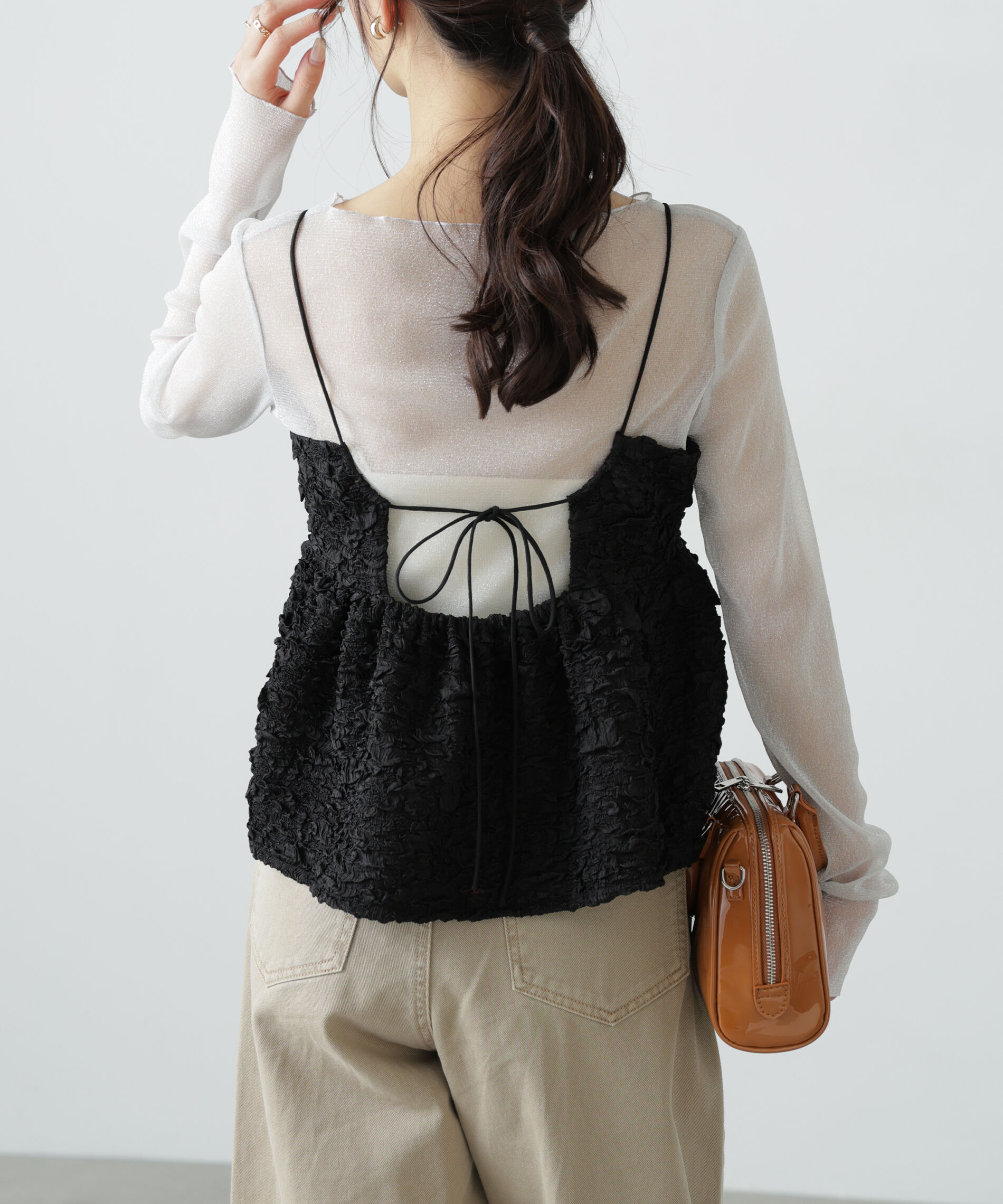  「ぽこぽこジャガードキャミソールビスチェ」|シャツ・ブラウス|