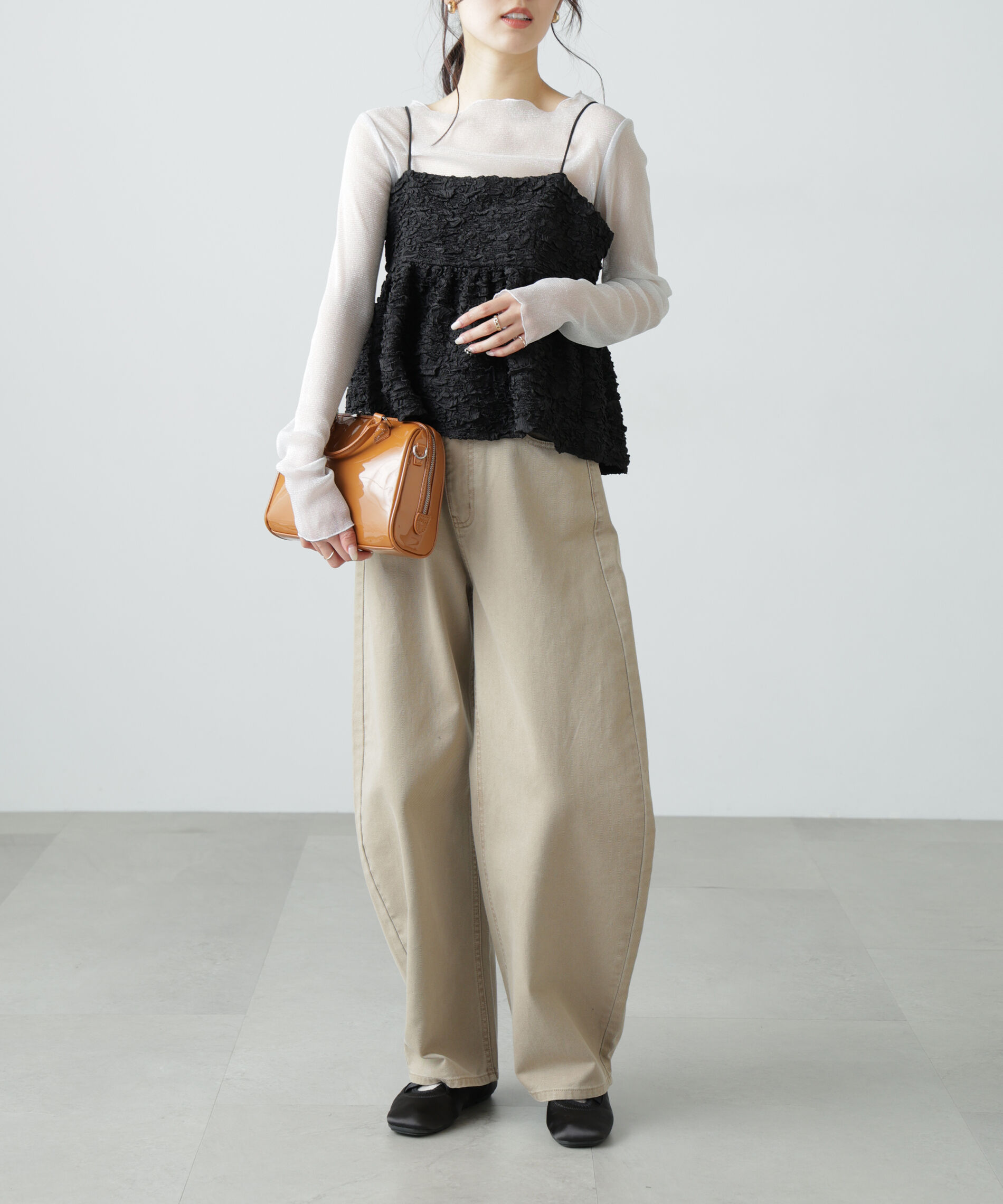  「ぽこぽこジャガードキャミソールビスチェ」|シャツ・ブラウス|