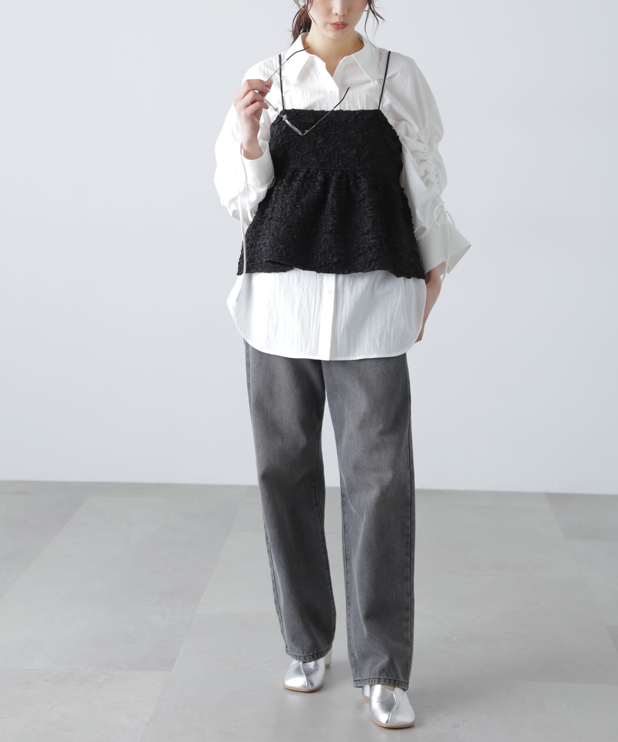  「ぽこぽこジャガードキャミソールビスチェ」|シャツ・ブラウス|