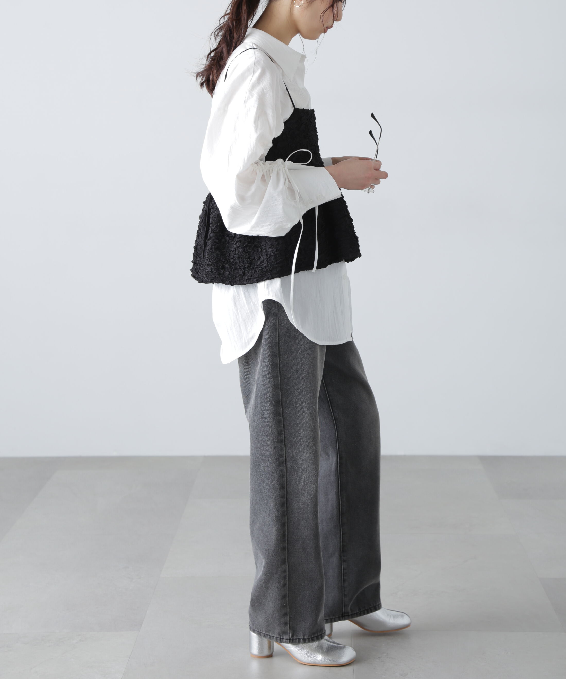  「ぽこぽこジャガードキャミソールビスチェ」|シャツ・ブラウス|