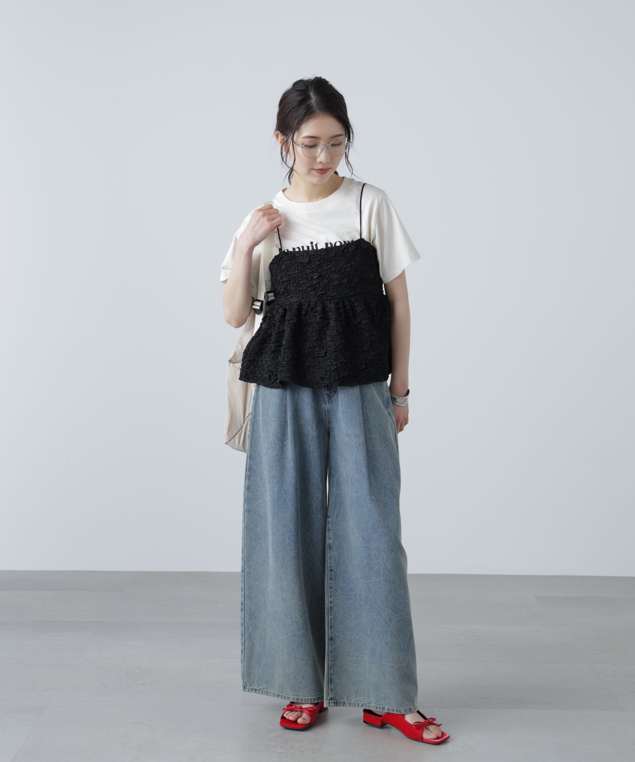  「ぽこぽこジャガードキャミソールビスチェ」|シャツ・ブラウス|