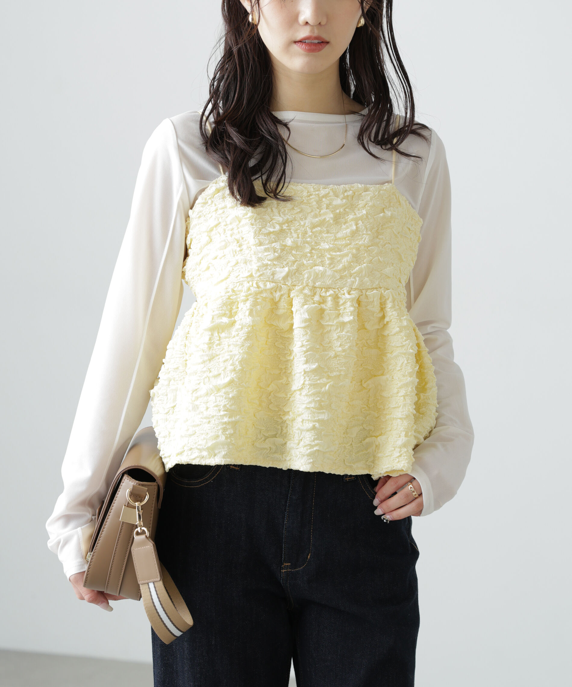  「ぽこぽこジャガードキャミソールビスチェ」|シャツ・ブラウス|