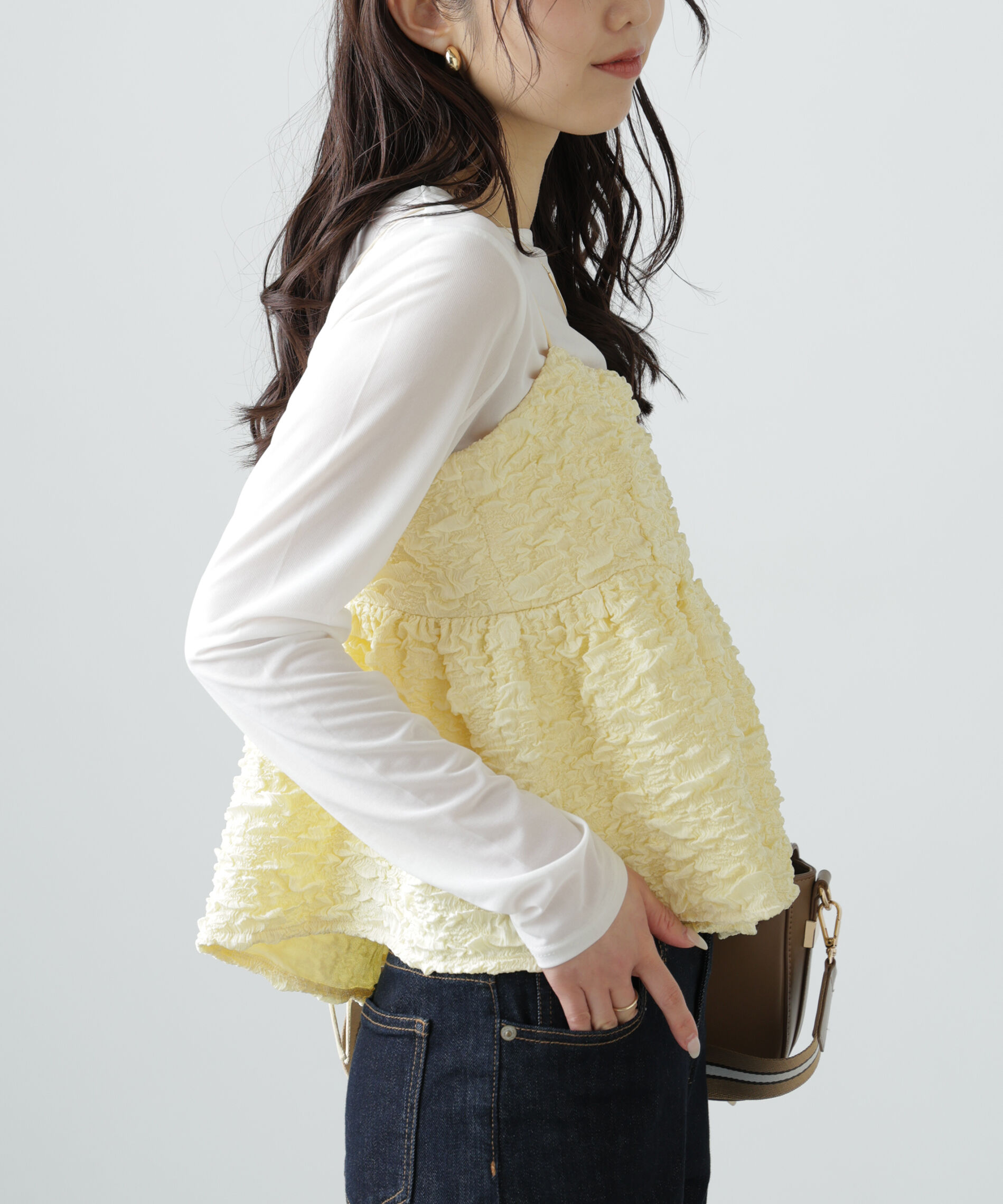  「ぽこぽこジャガードキャミソールビスチェ」|シャツ・ブラウス|