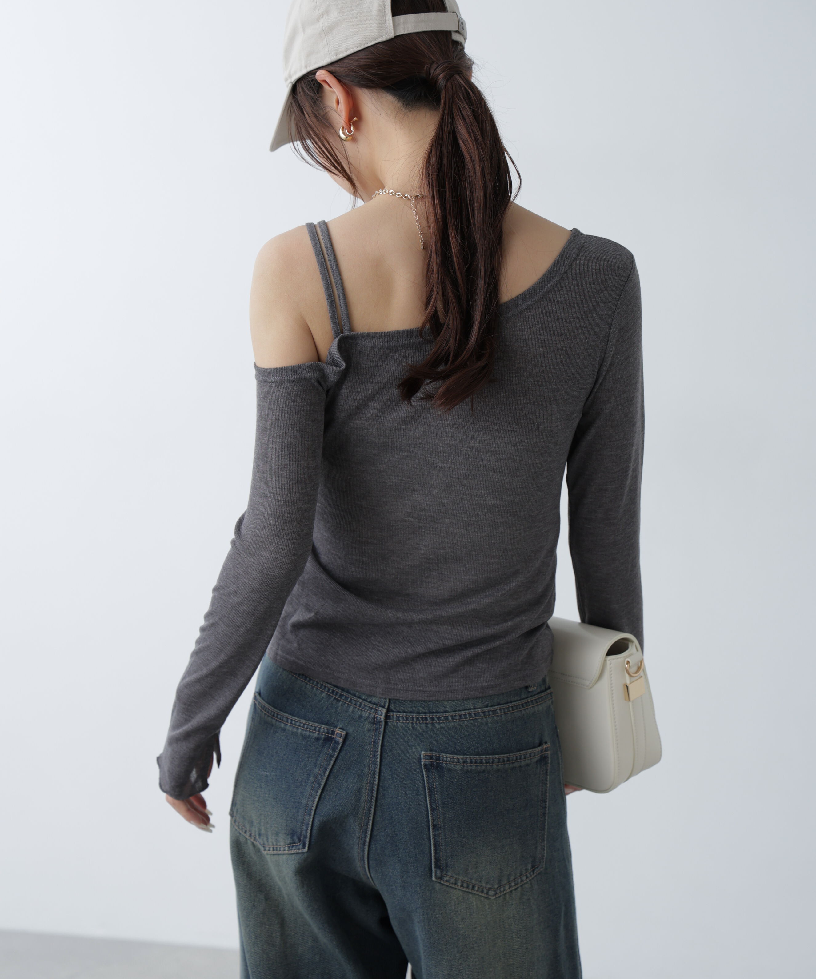  「ワンショルシャーリングテレコカットソー」|Tシャツ・カットソー|