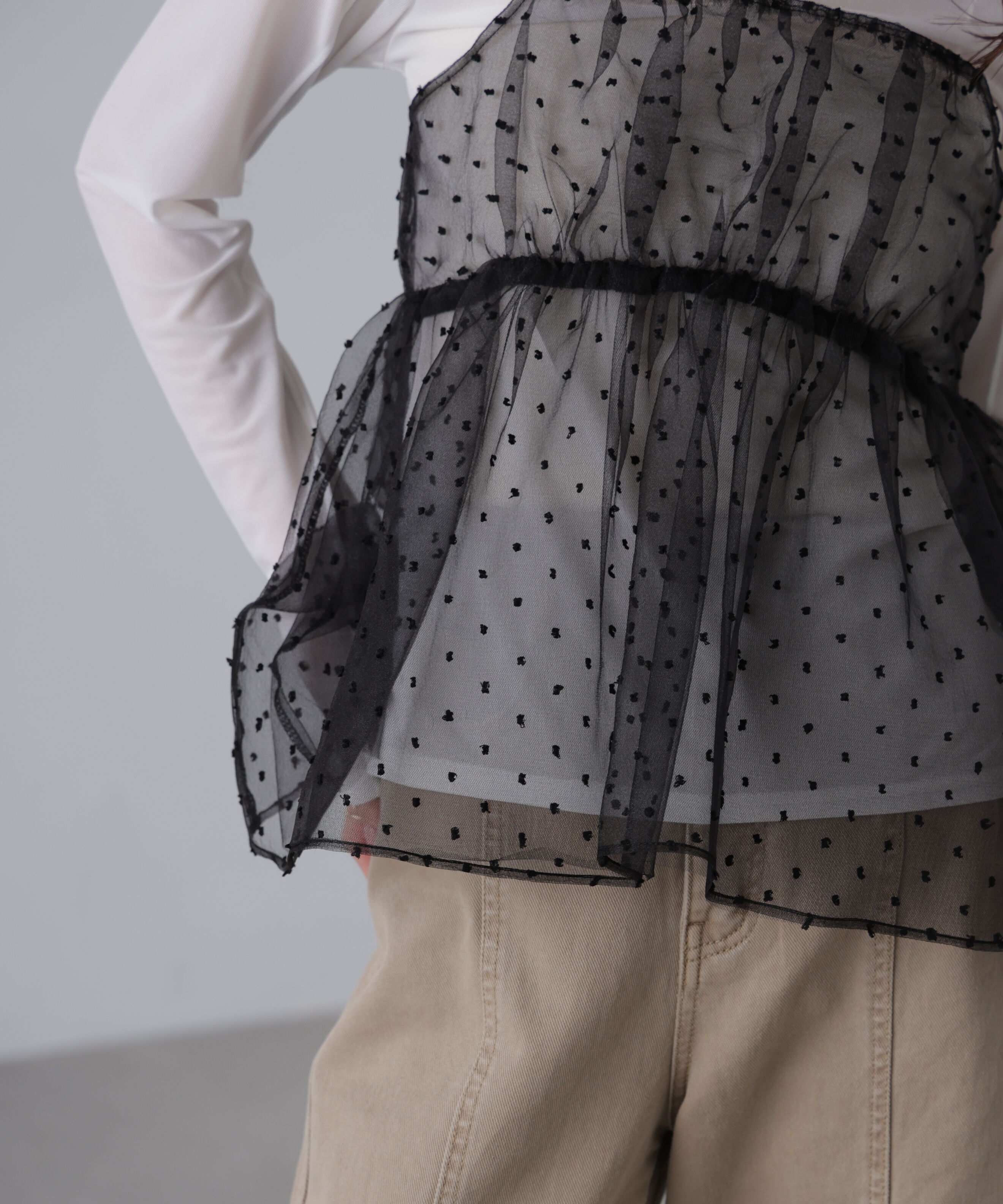  「ドットチュールビスチェ」|シャツ・ブラウス|