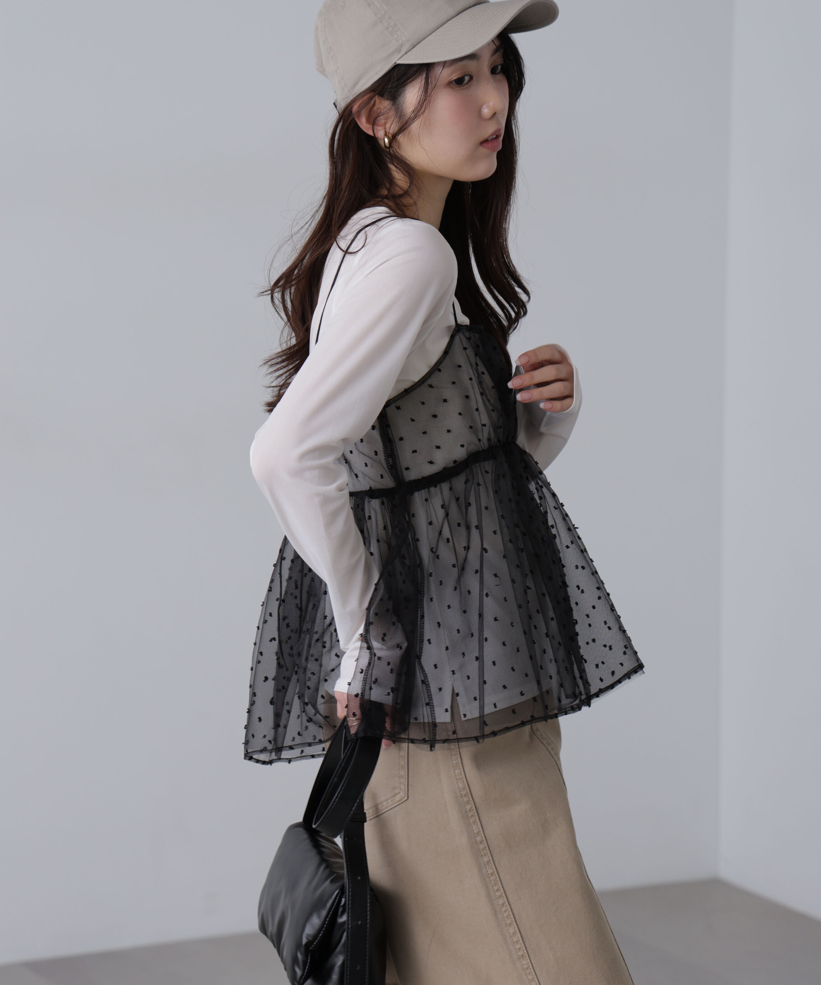 「ドットチュールビスチェ」|シャツ・ブラウス|