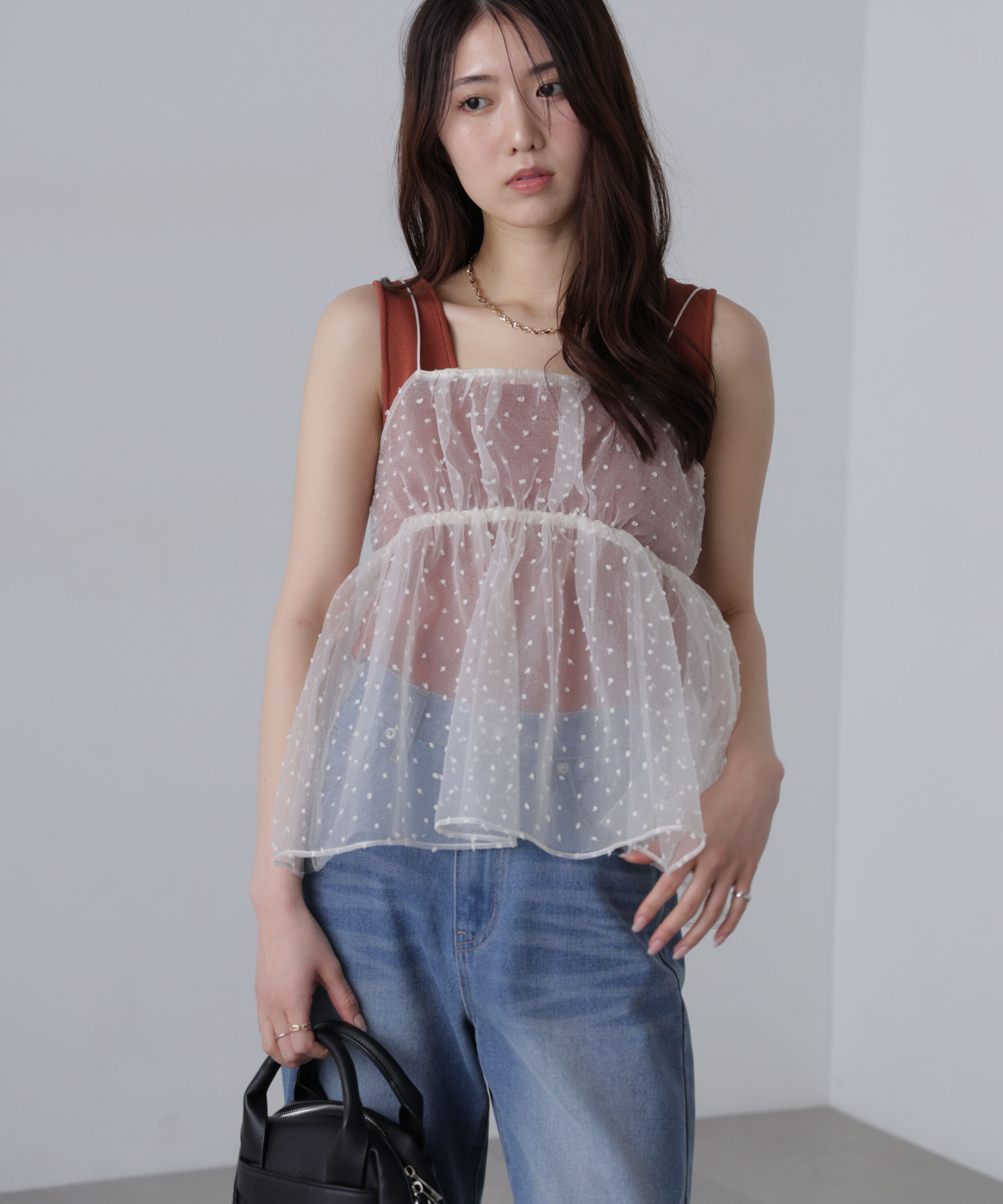  「ドットチュールビスチェ」|シャツ・ブラウス|