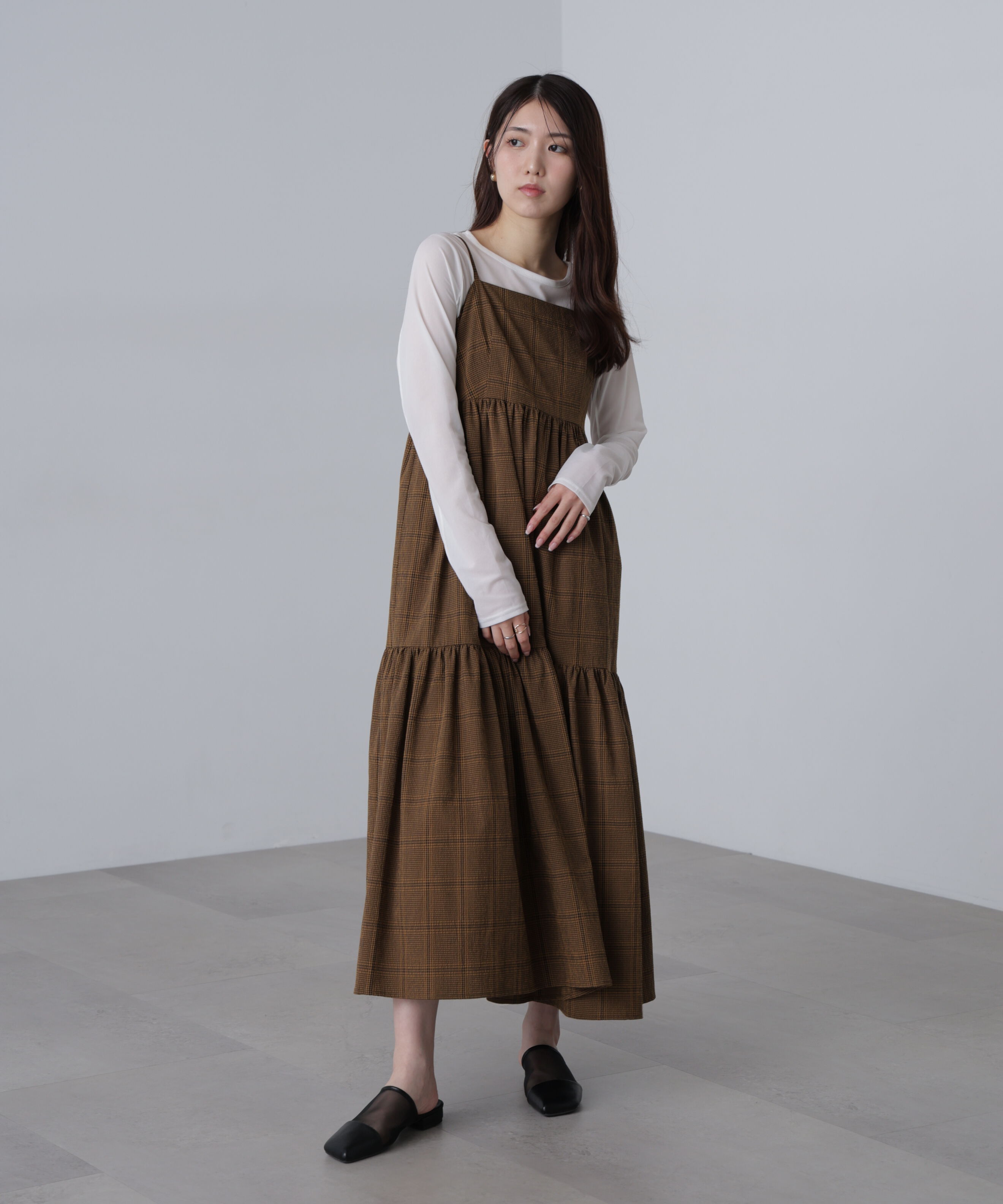  「ティアードキャミソールワンピース」|ワンピース|