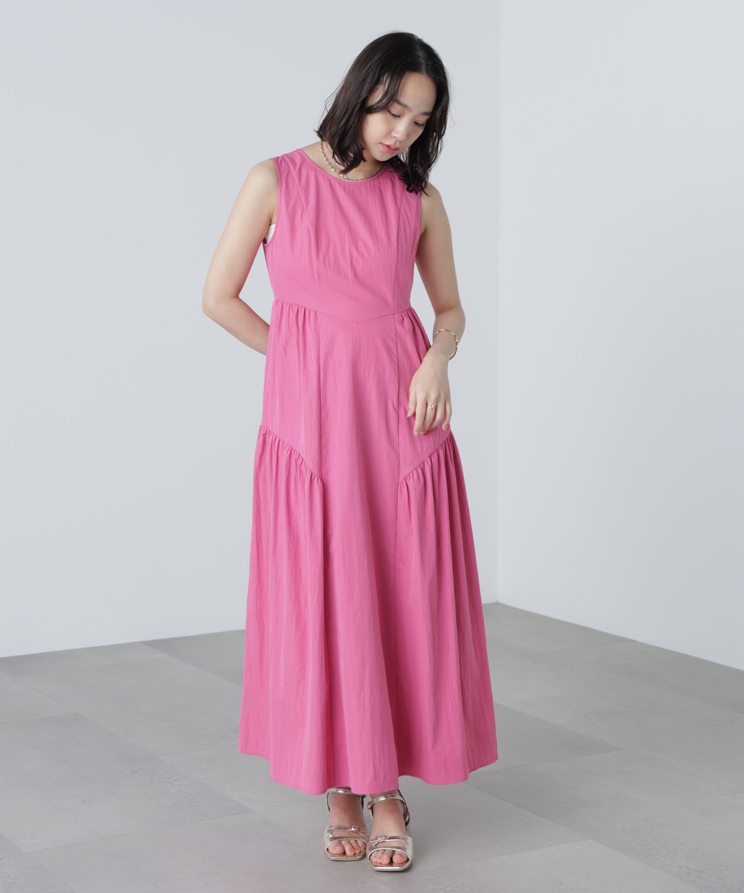  「タイプライターギャザーマキシワンピース」|ワンピース|