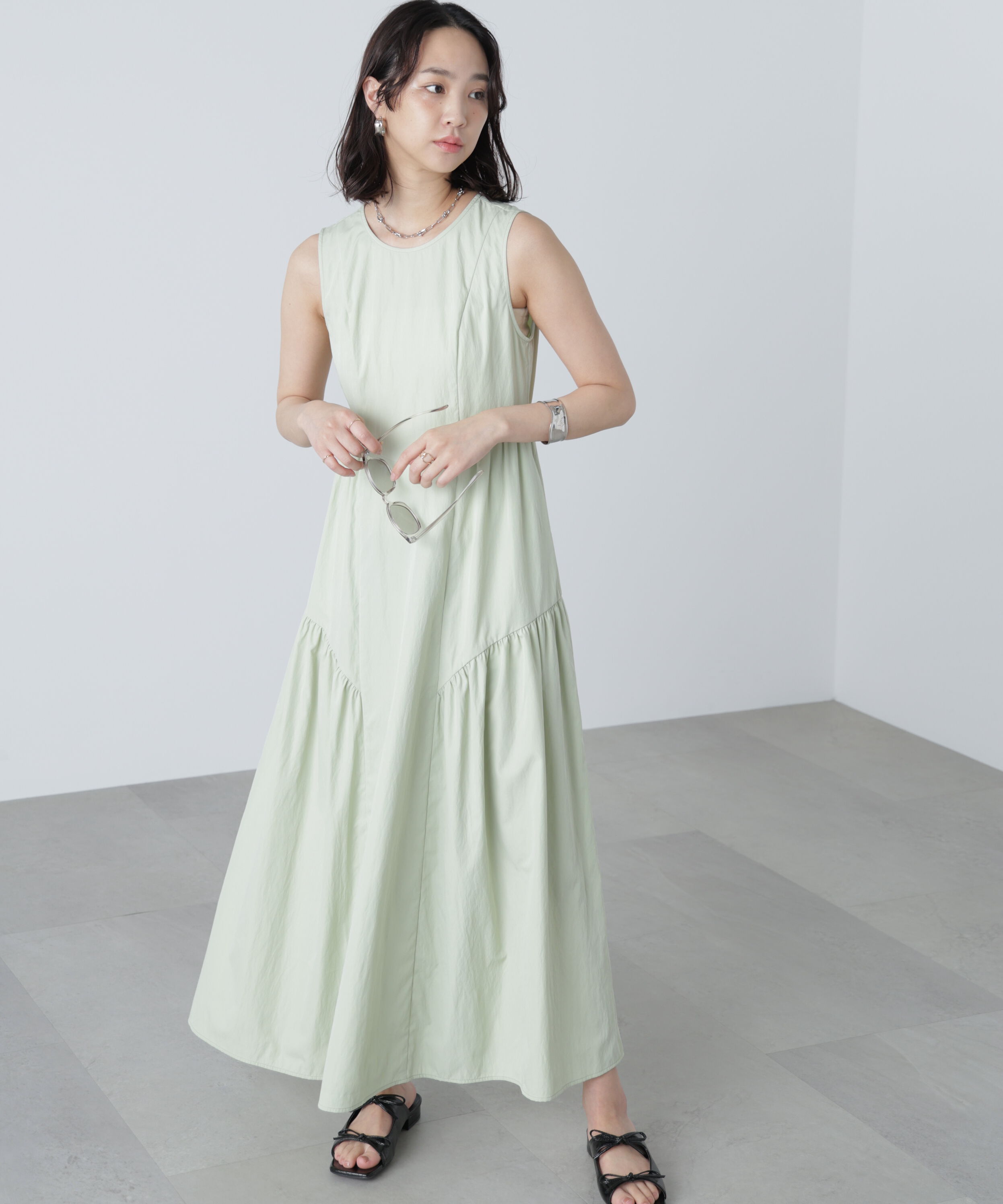  「タイプライターギャザーマキシワンピース」|ワンピース|