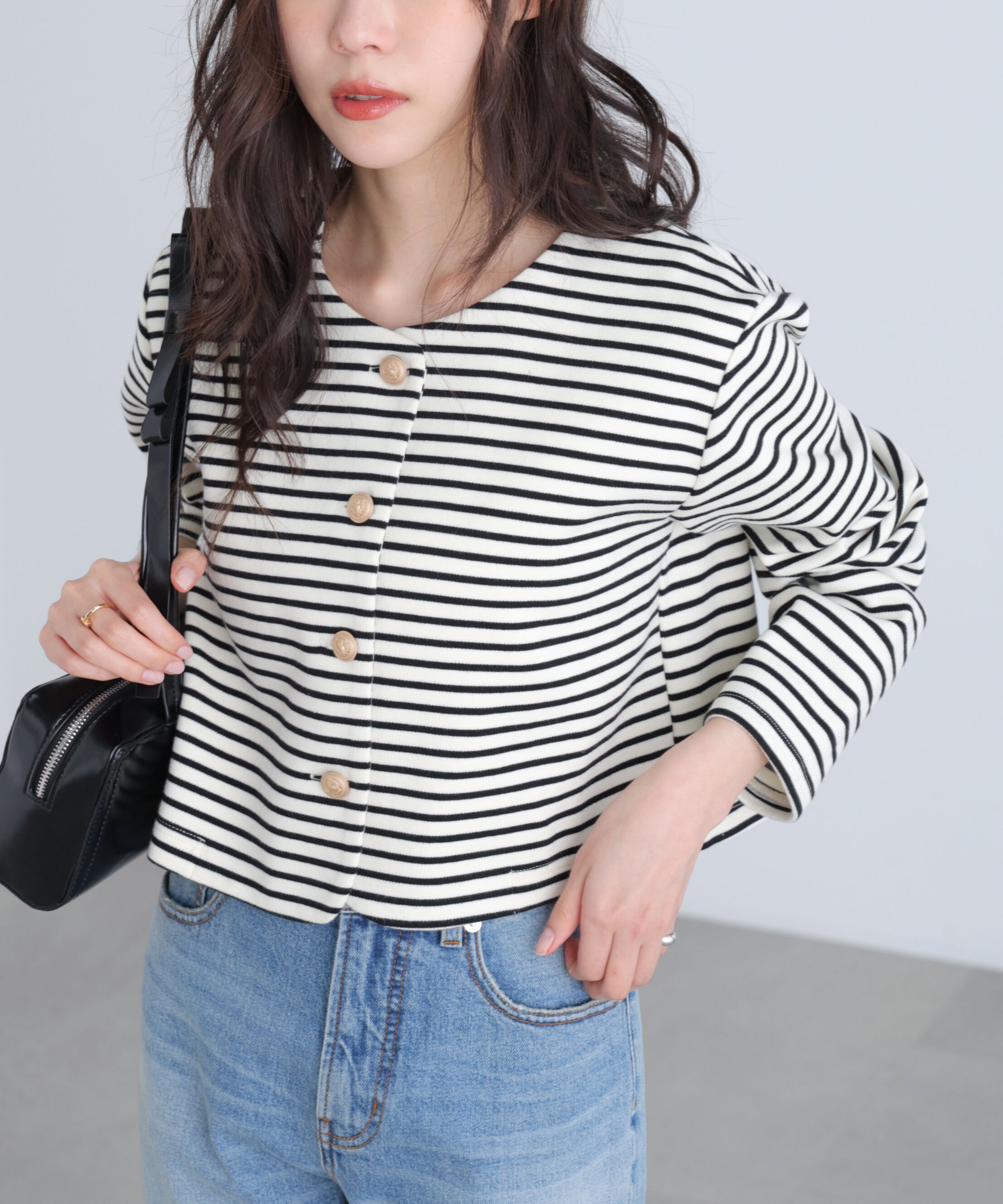  「金ボタンノーカラージャケット」|ブルゾン・スタジャン|