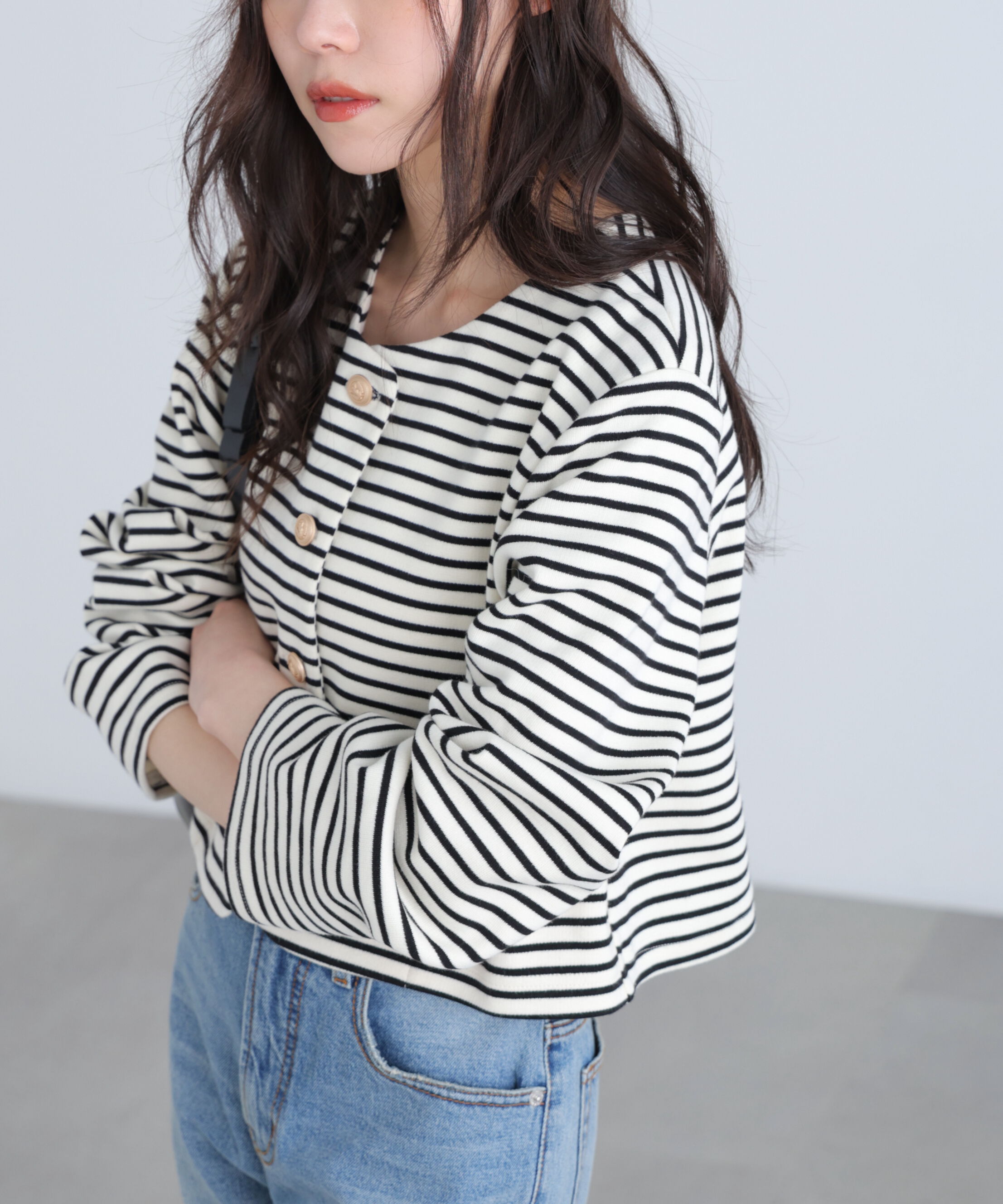  「金ボタンノーカラージャケット」|ブルゾン・スタジャン|