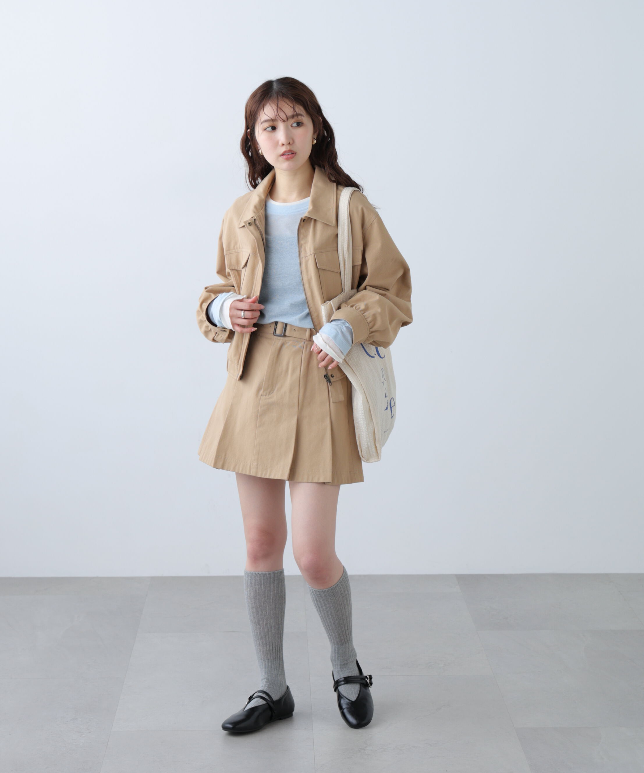  「〈セットアップ対応〉ベルト付きプリーツミニスカート」|スカート|