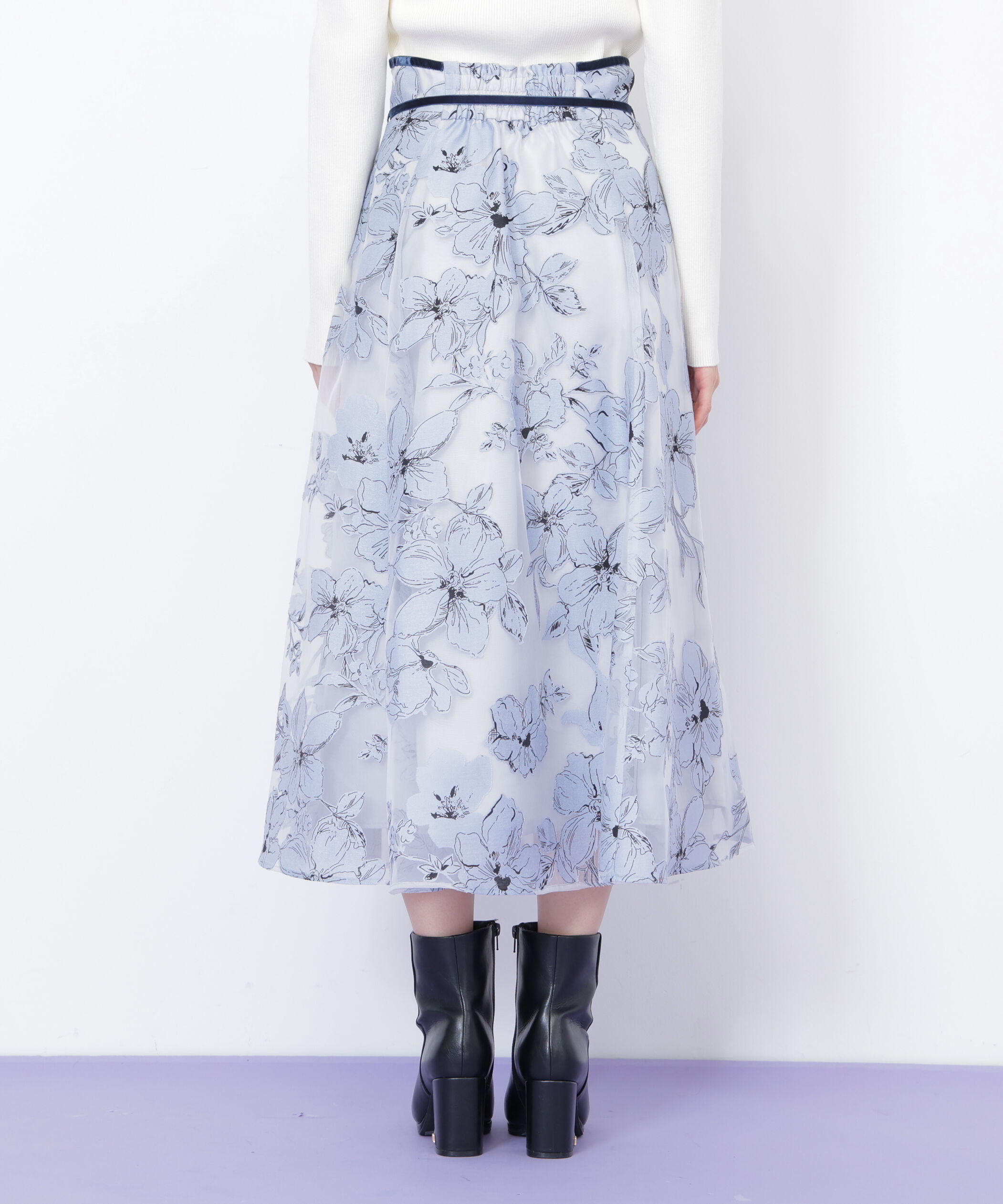  「ベロアリボンオパールフラワースカート」|スカート|