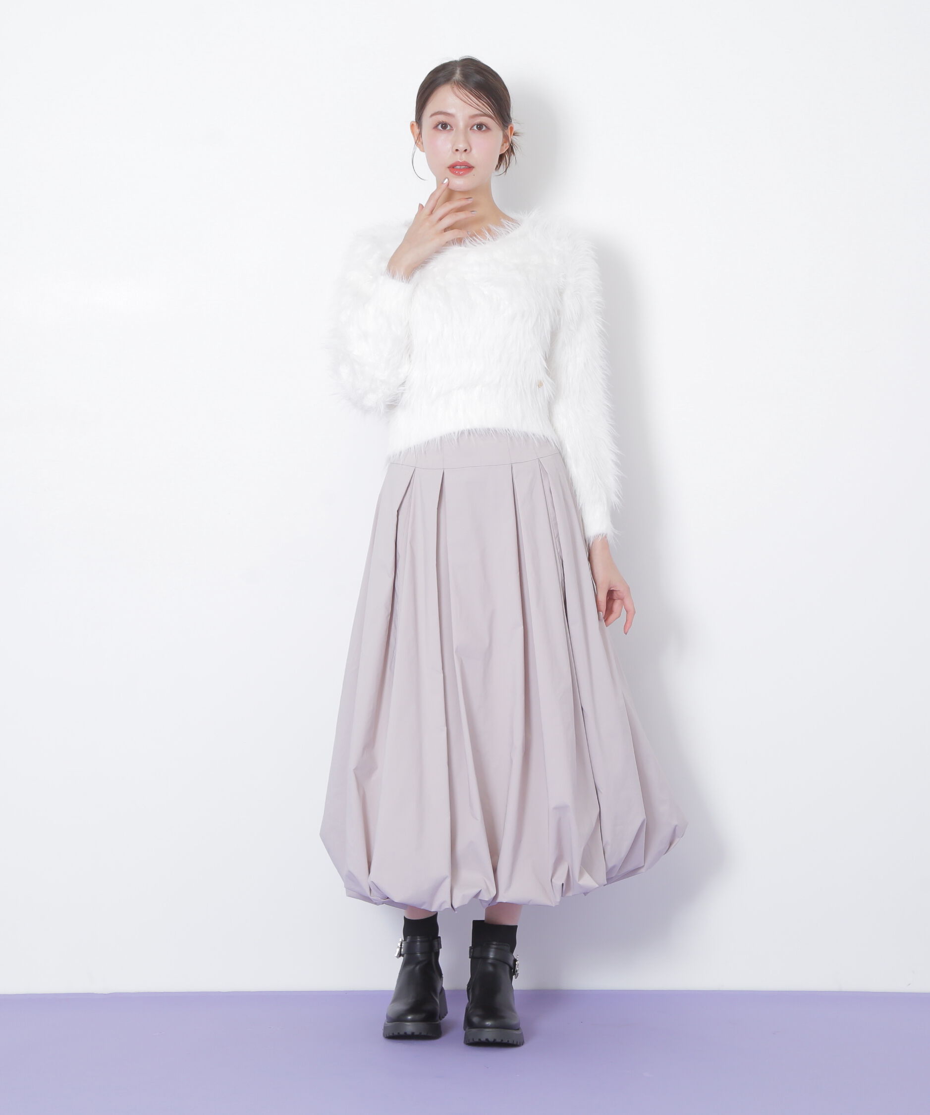  「起毛ロングシャギーニット」|ニット・セーター|