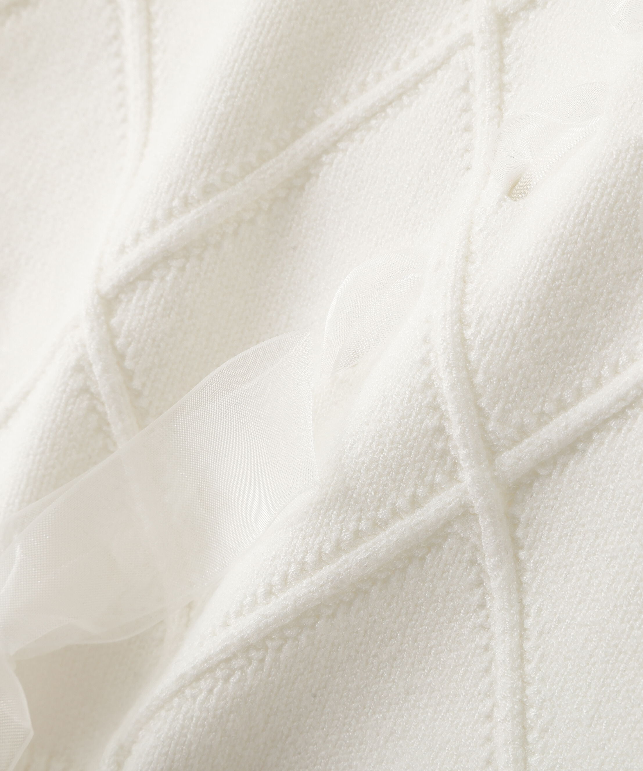  「ダイヤ柄リボンニット」|ニット・セーター|