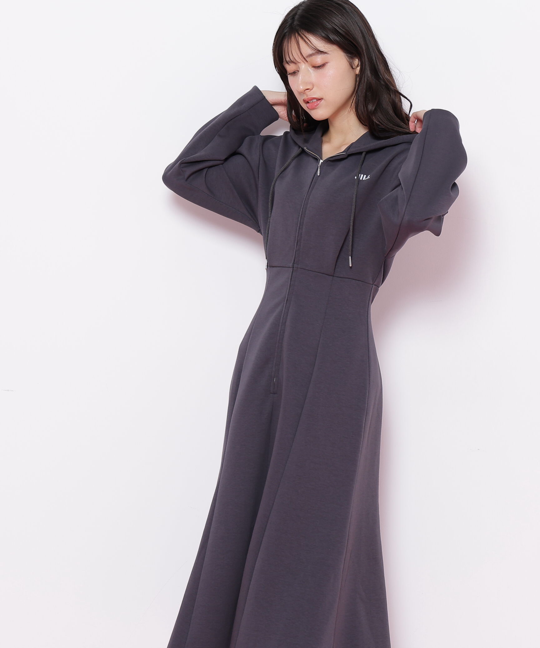  「ダイバーフーディーロングワンピース」|ワンピース|