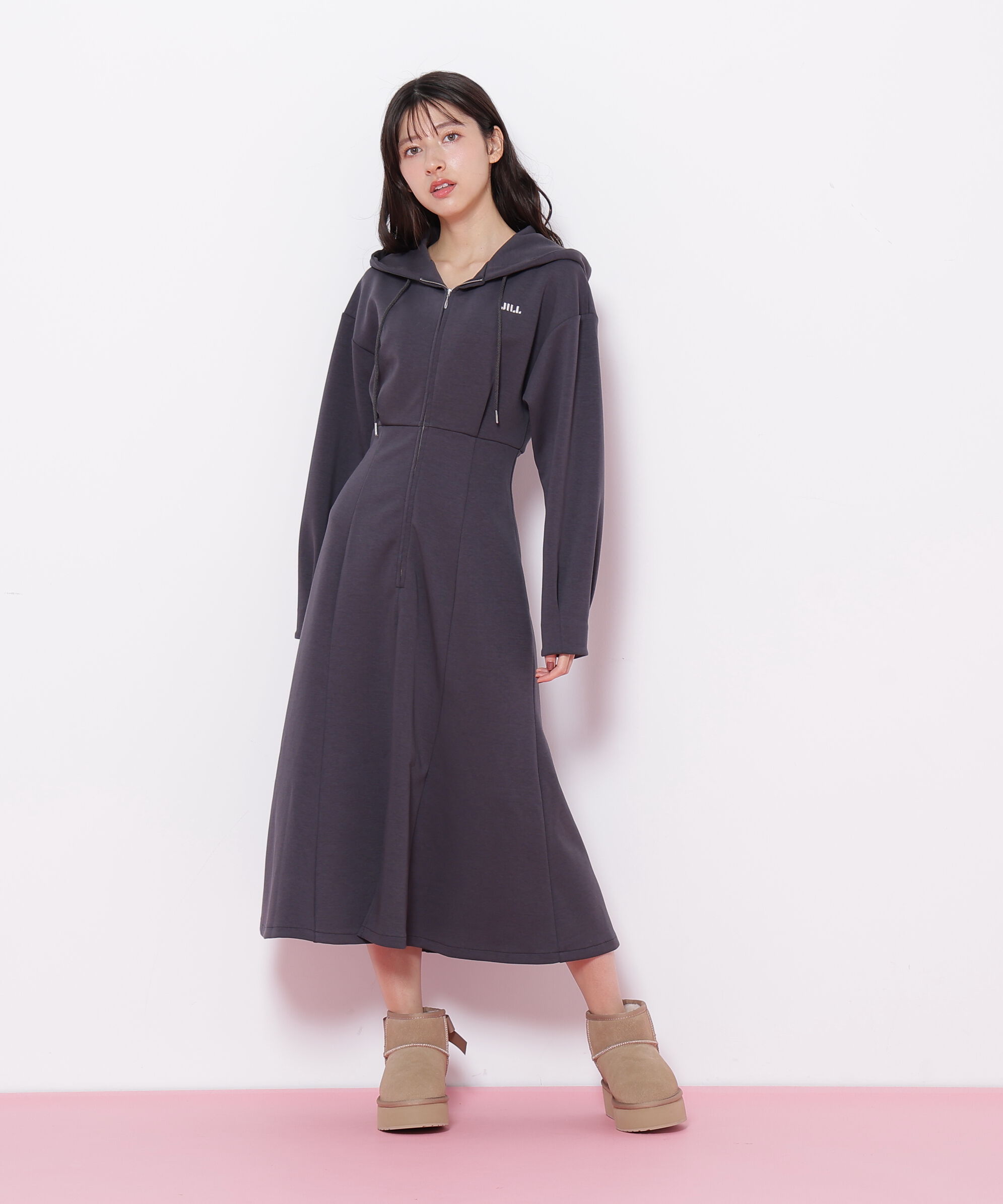  「ダイバーフーディーロングワンピース」|ワンピース|