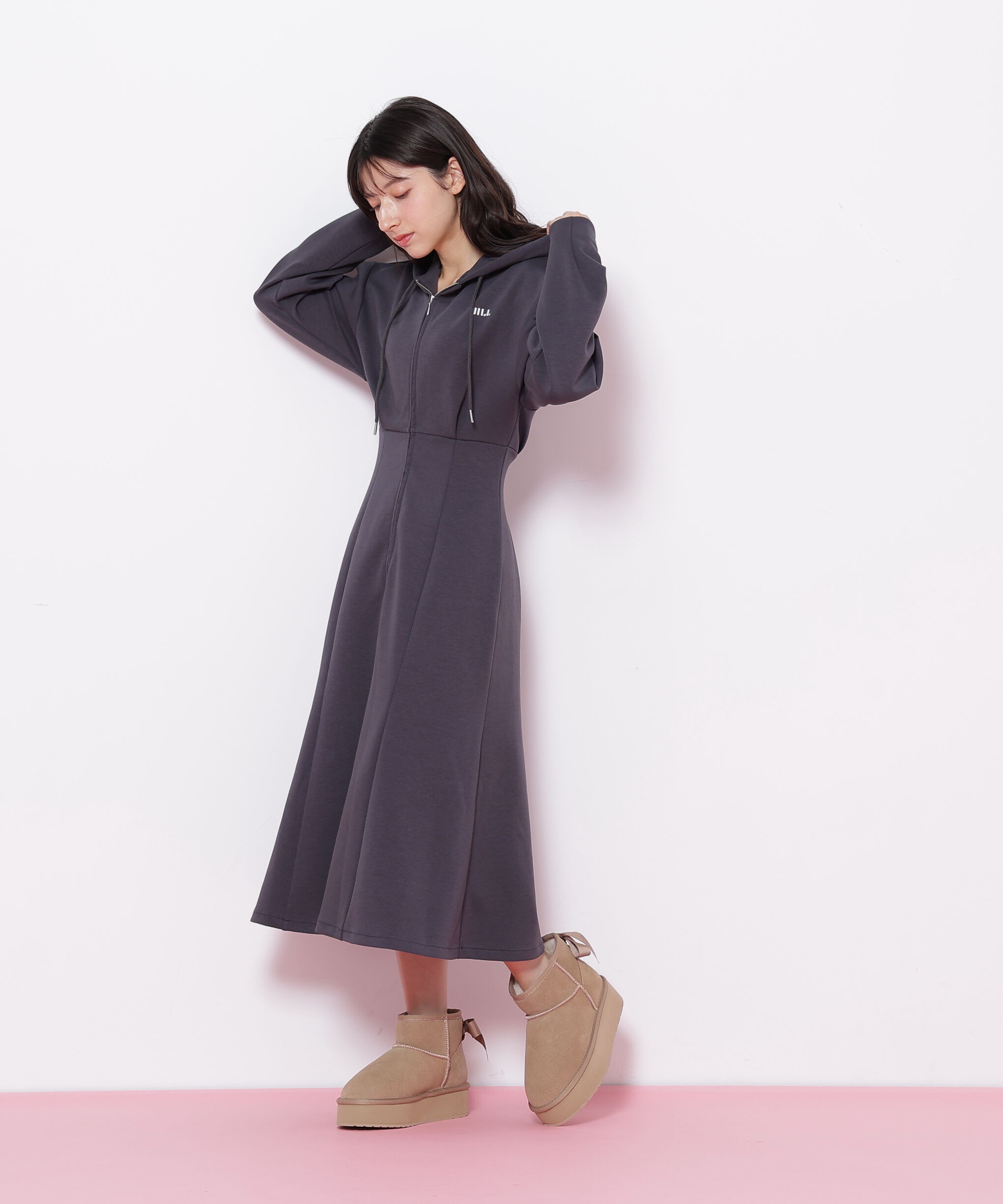  「ダイバーフーディーロングワンピース」|ワンピース|